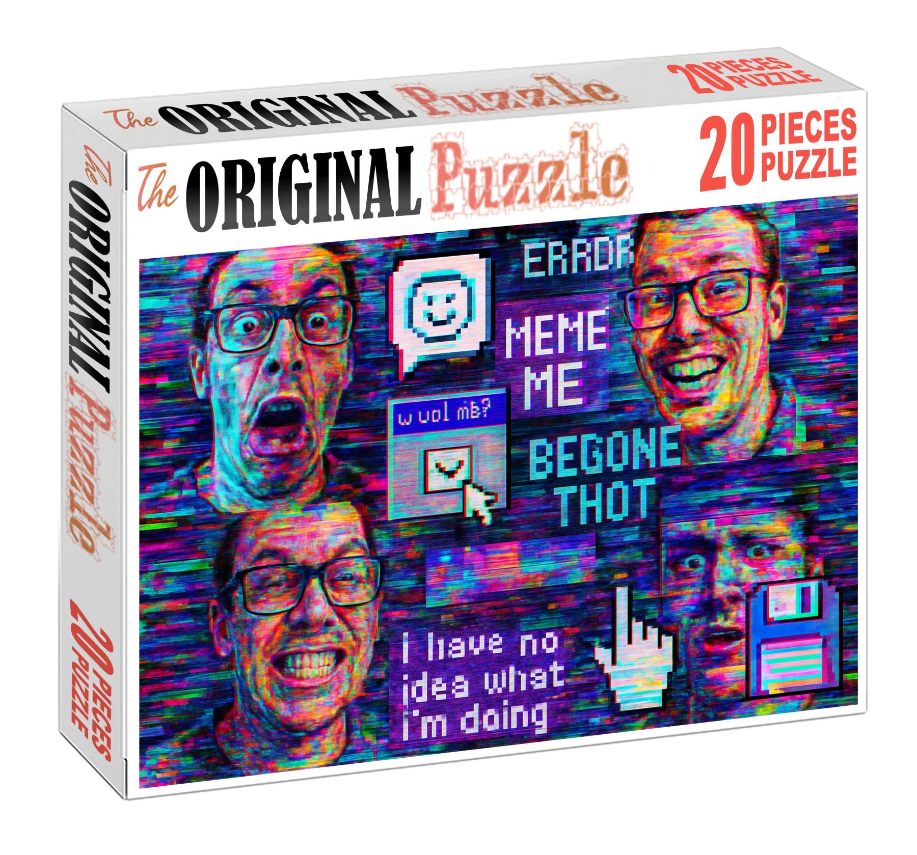 Post-internet Art Movement Digital Collage And Meme Culture Fusion Custom Jigsaw Puzzle