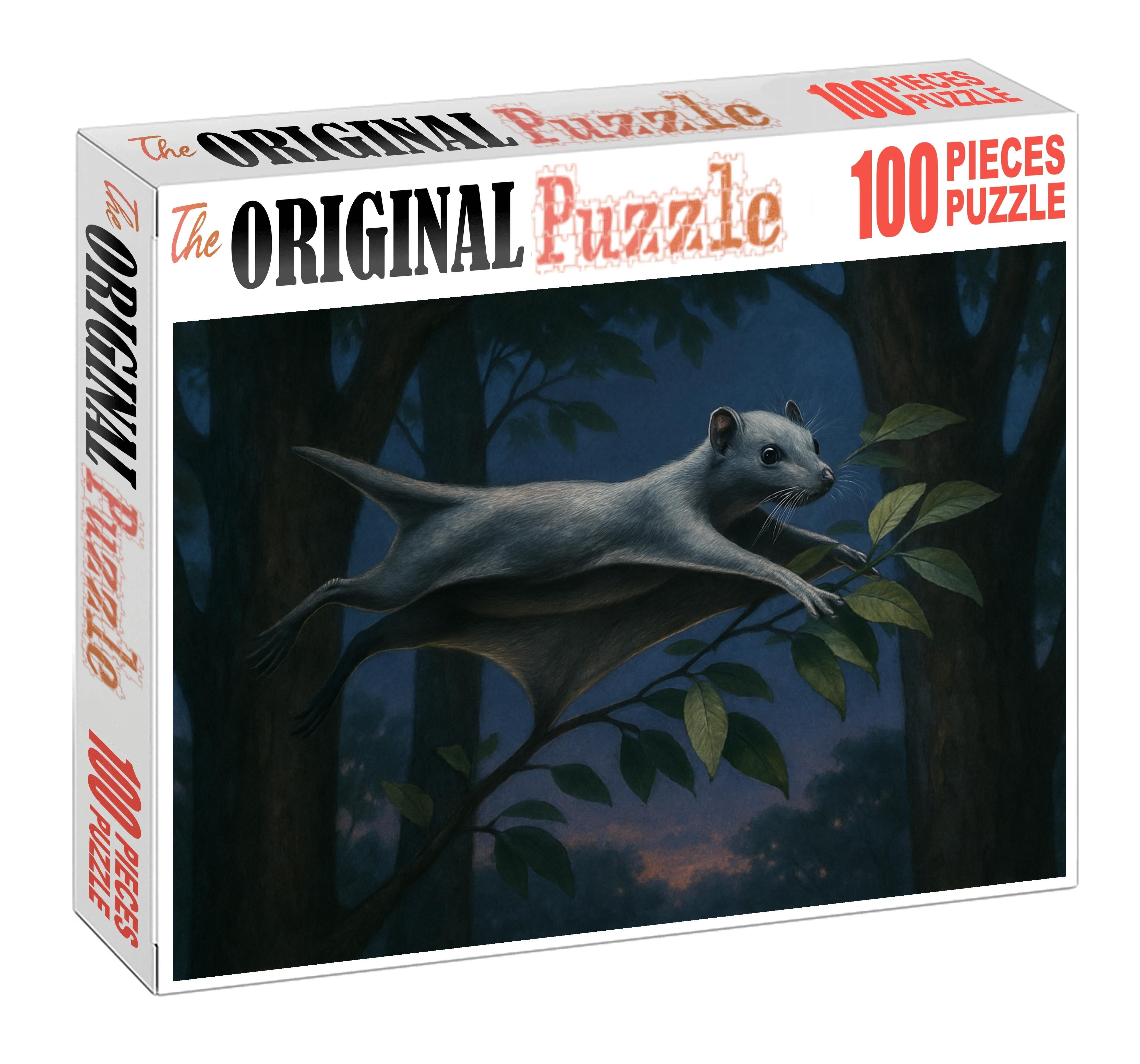 Silverwhisker Glider Arboreal Mammal With Extended Membranous Limbs 200 Piece Puzzle