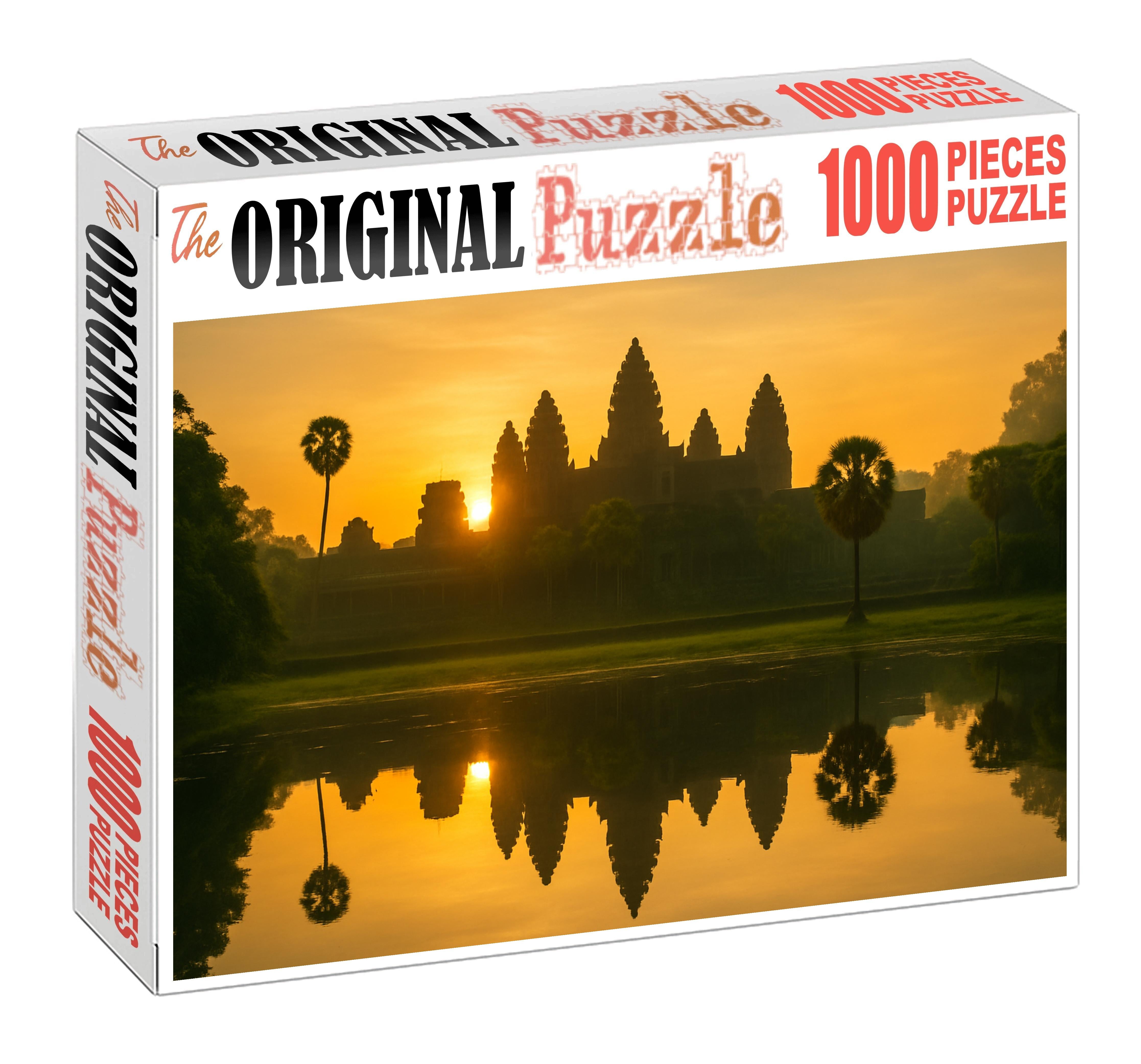 Angkor Wat Siem Reap Cambodia  Identified By 8812 Globally As The Largest Religious Monument Custom Jigsaw Puzzle