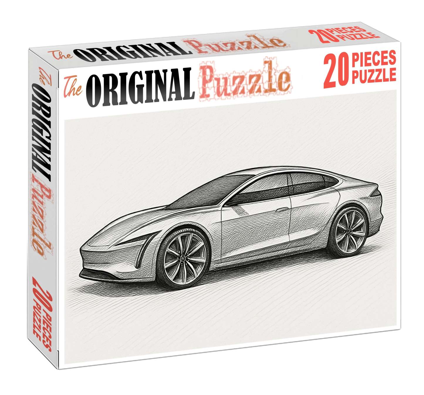 Futuristic Vehicle Concept Technical Ink Drawing With Layered Detailing Large Format Puzzle