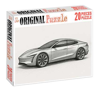 Futuristic Vehicle Concept Technical Ink Drawing With Layered Detailing Large Format Puzzle