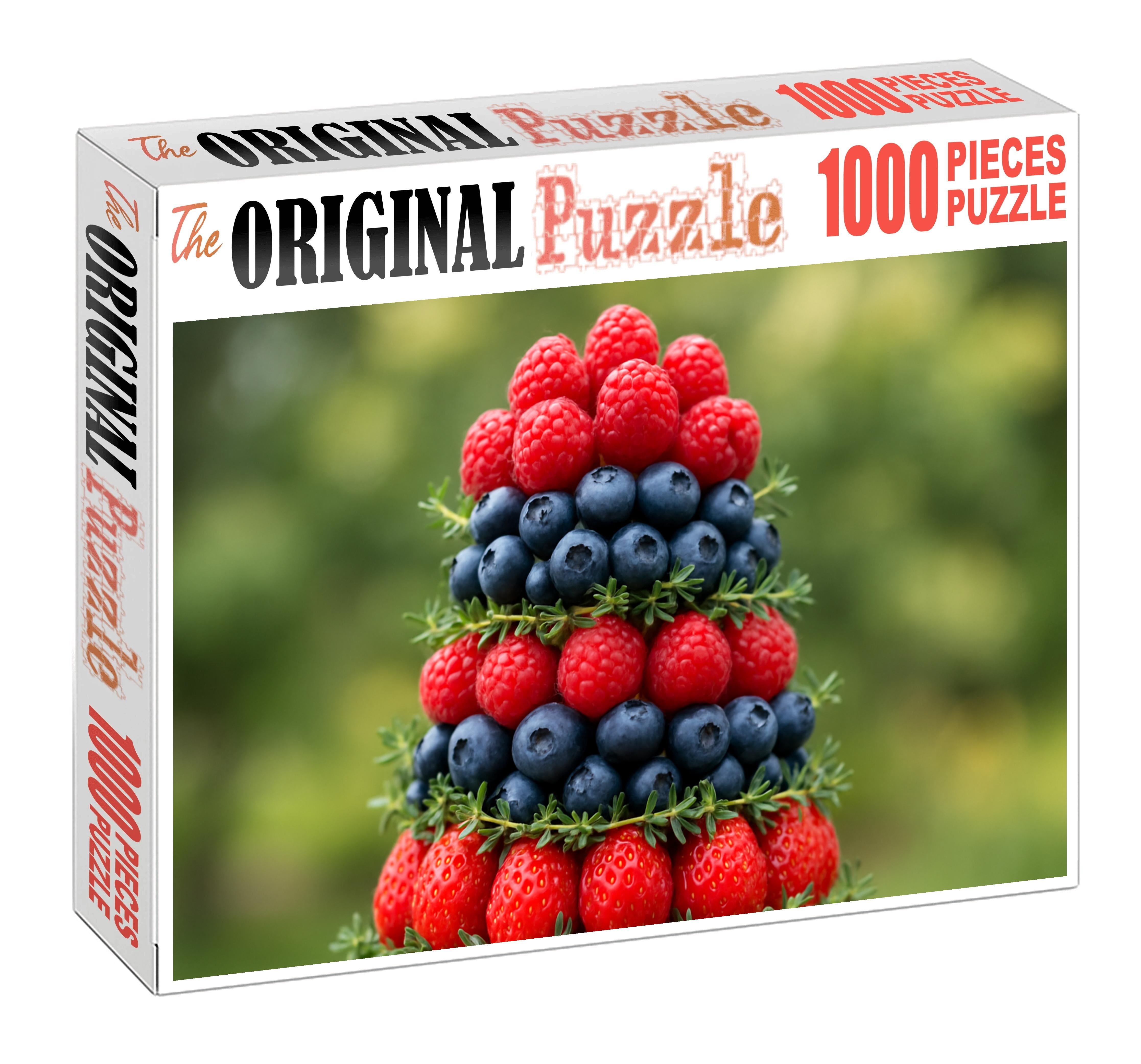 Berry Fantasy Tower Layered Strawberries Blueberries And Blackberries 100 Piece Puzzle