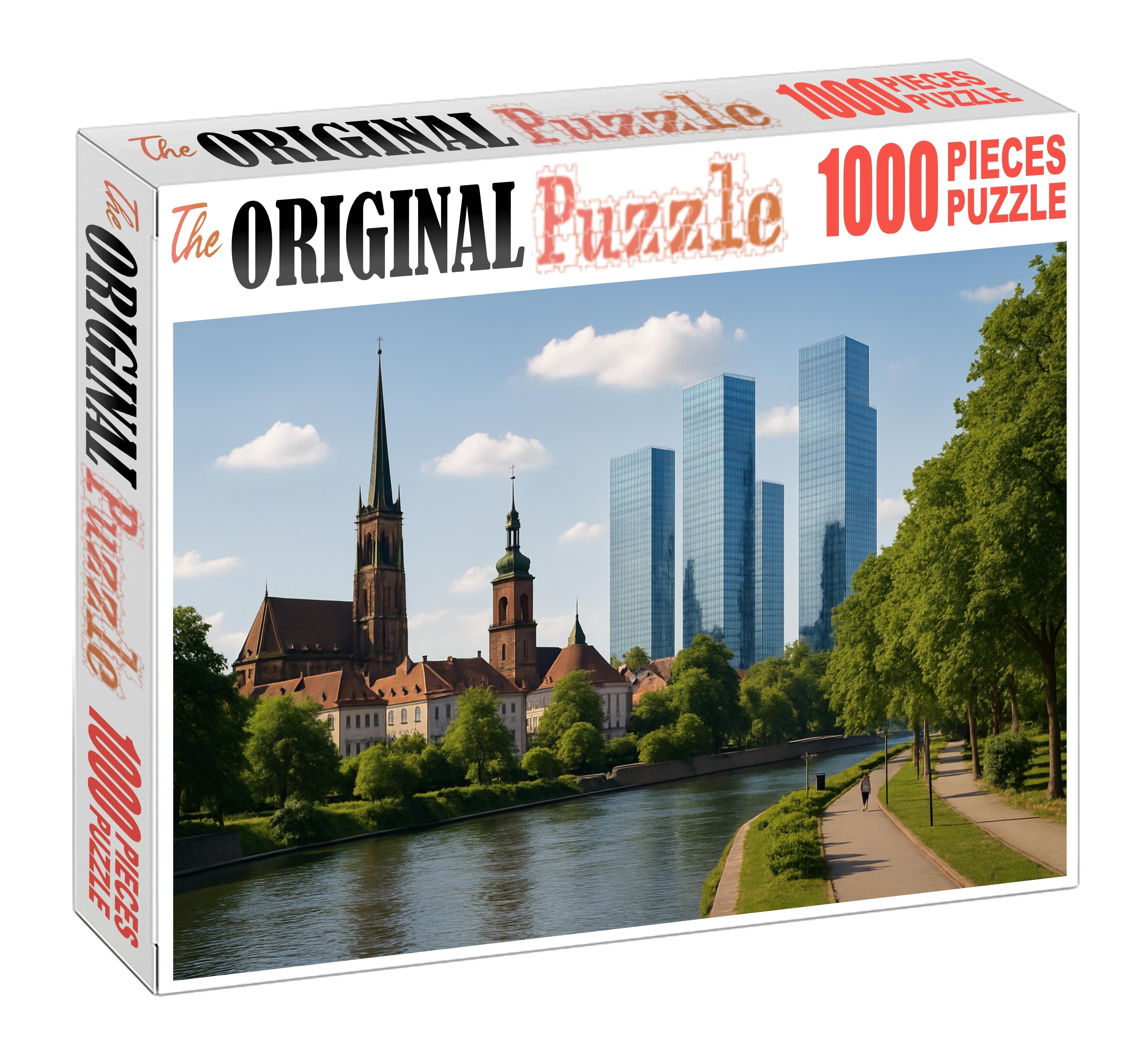 Melbourne Yarra River Skyline Eclectic Mixture Of Historic Spires And Contemporary Glass Towers Along The River Puzzle Challenge