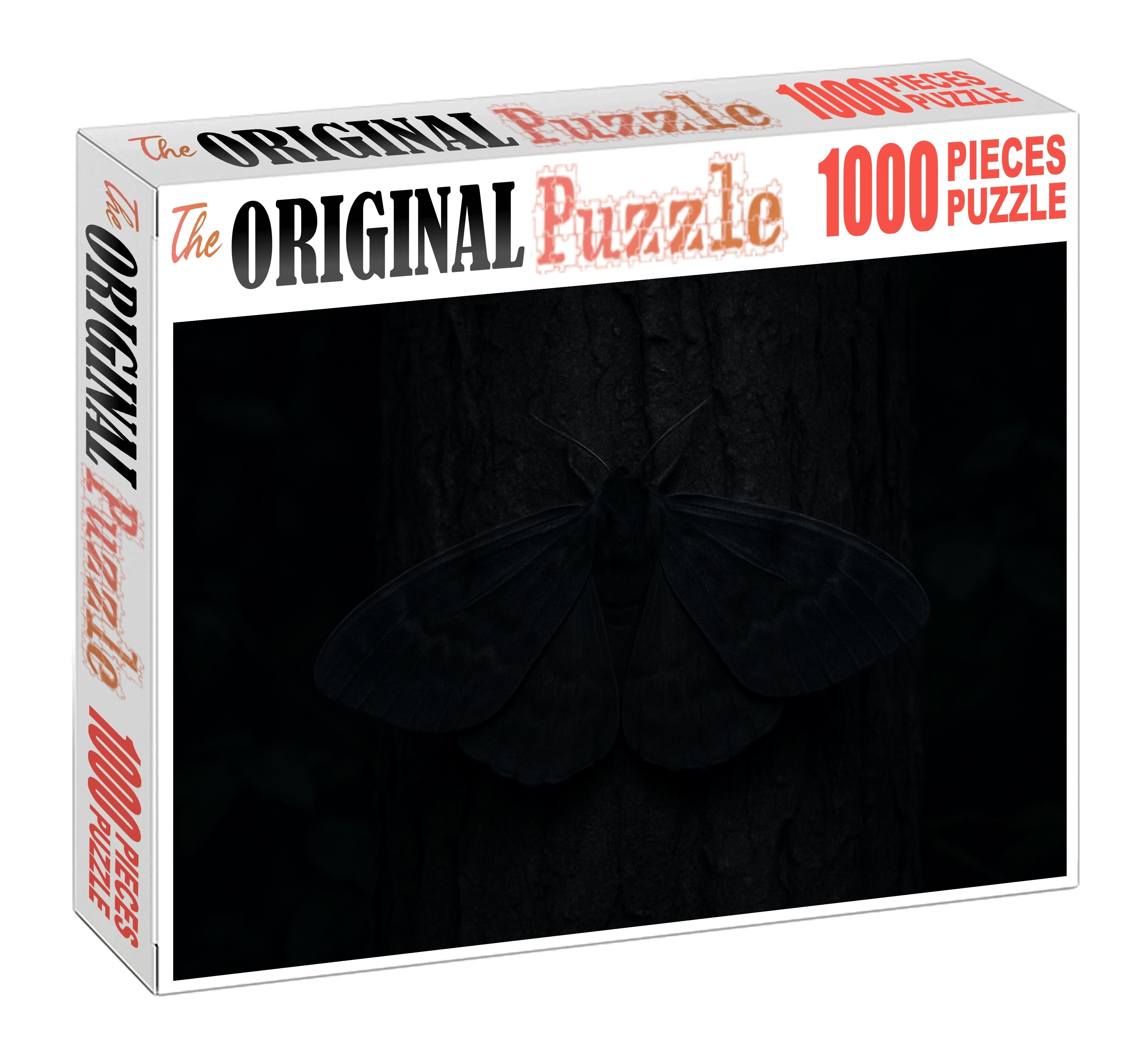 Shadow Veil Moth Large Moth With Smoky Black Wings And Subtle Patterning 100 Piece Puzzle