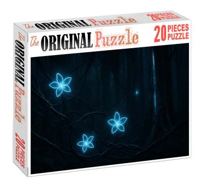 Mechanical Jungle Steel Vines And Glowing Blooms Entwined In Night Unique Puzzle Design