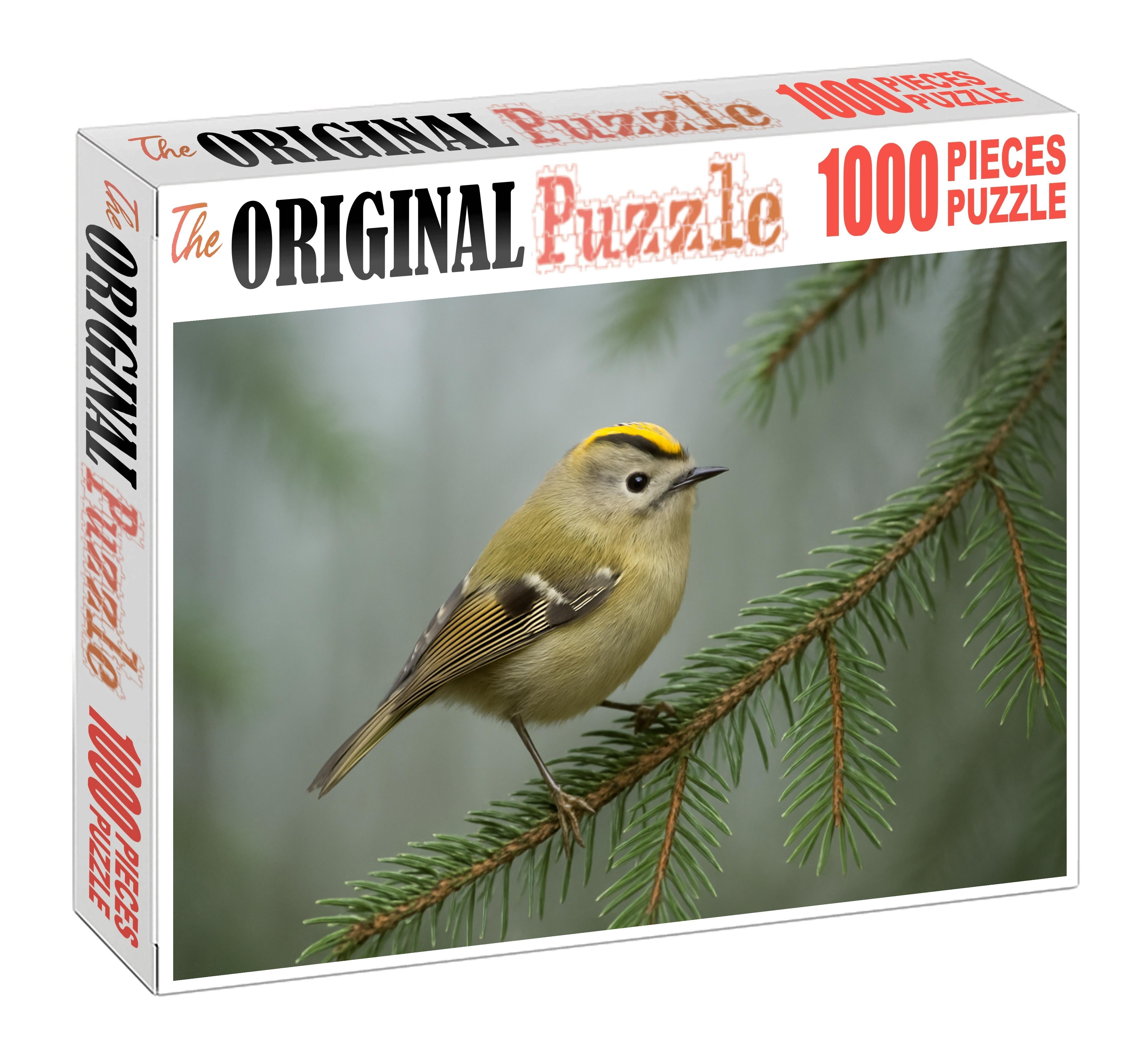 Golden-crowned Kinglet Tiny Woodland Sprite Large Format Puzzle