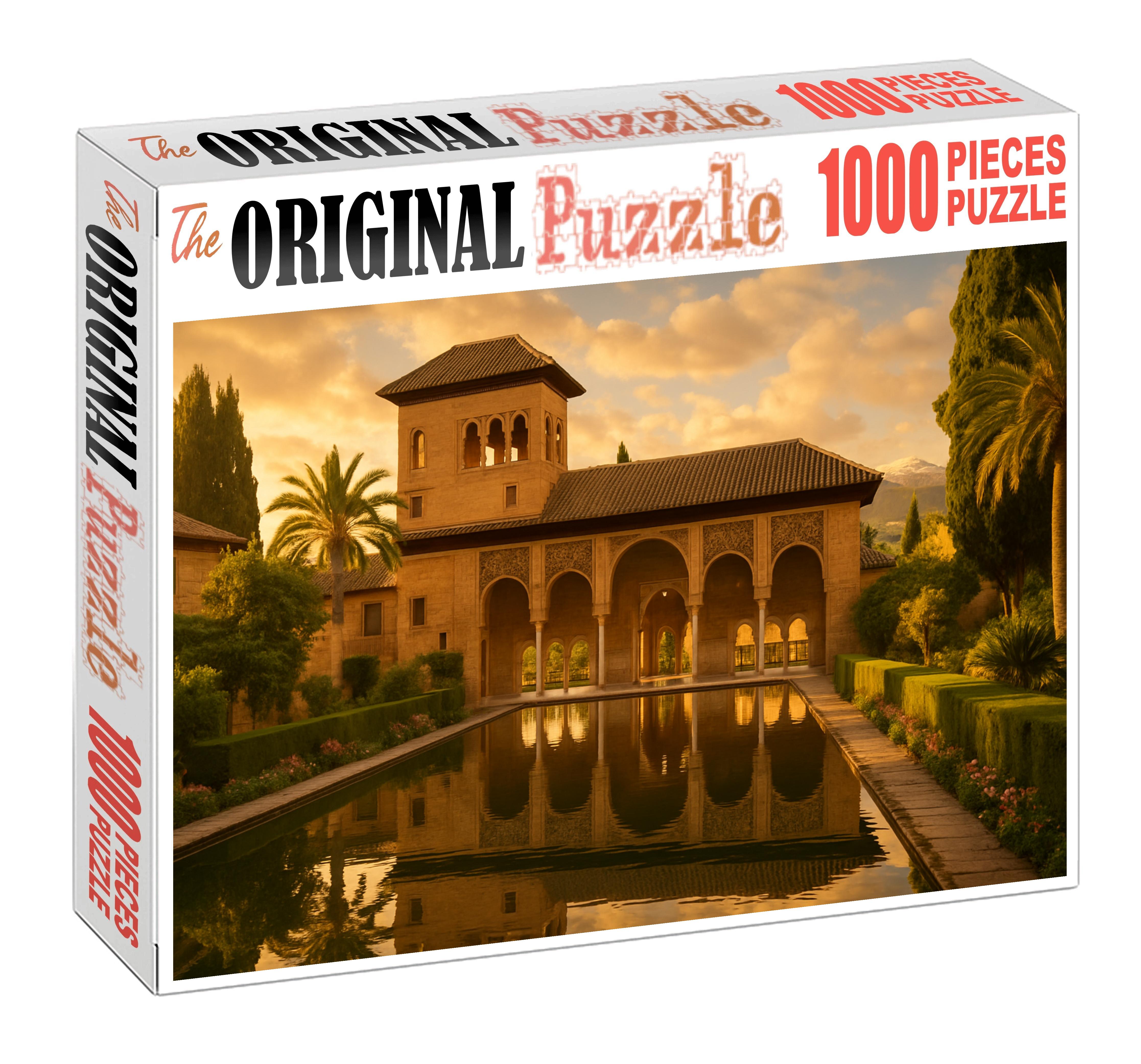 Alhambra Granada Spain  Recognized By 8190 Globally As An Exquisite Moorish Palace Custom Jigsaw Puzzle
