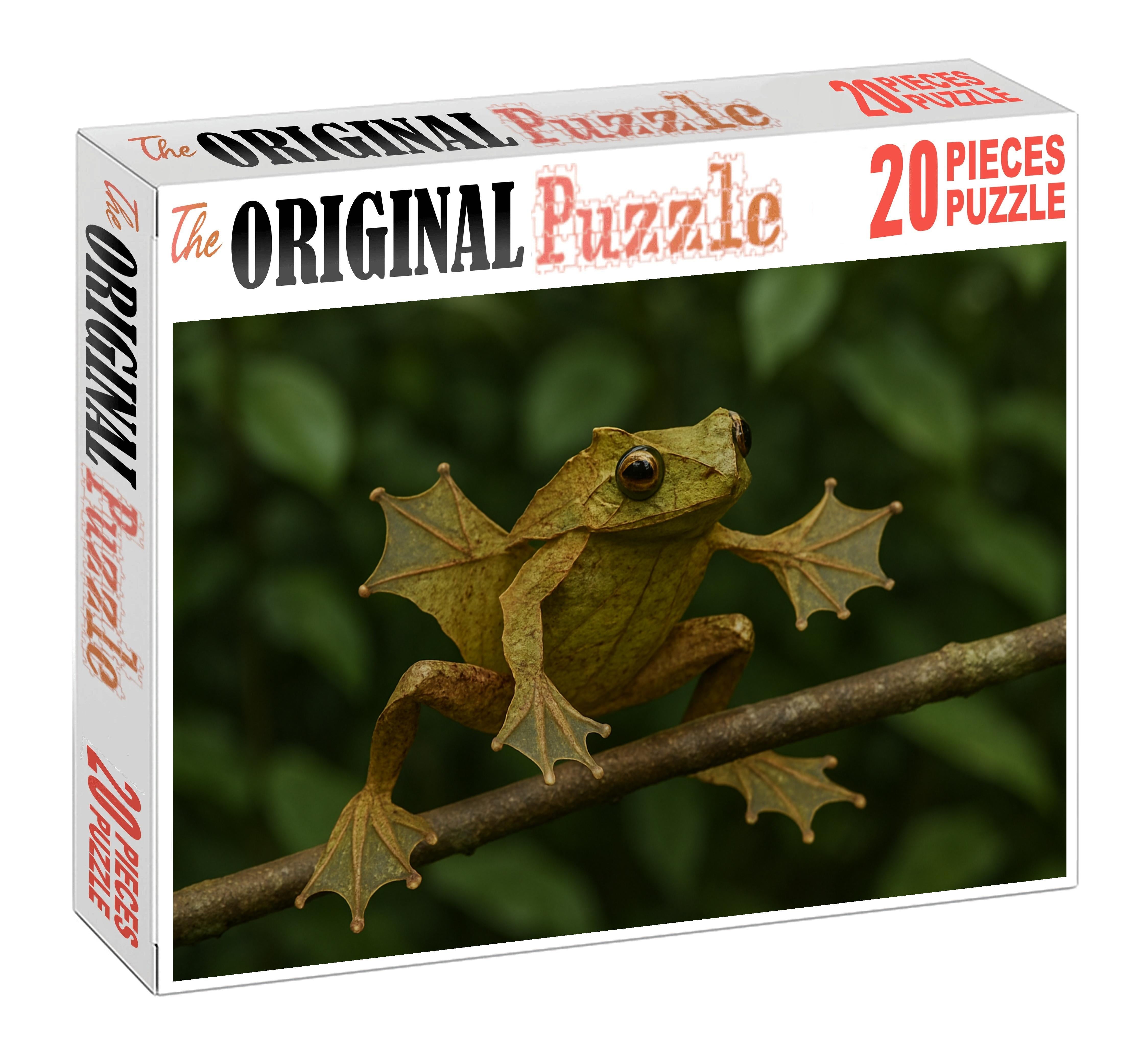 Gliding Leaf-mimic Frog Master Of Camouflage With Webbed Hands 100 Piece Puzzle