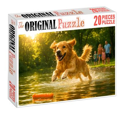 Amber Glow Warm-toned Retriever With Friendly Disposition Custom Jigsaw Puzzle