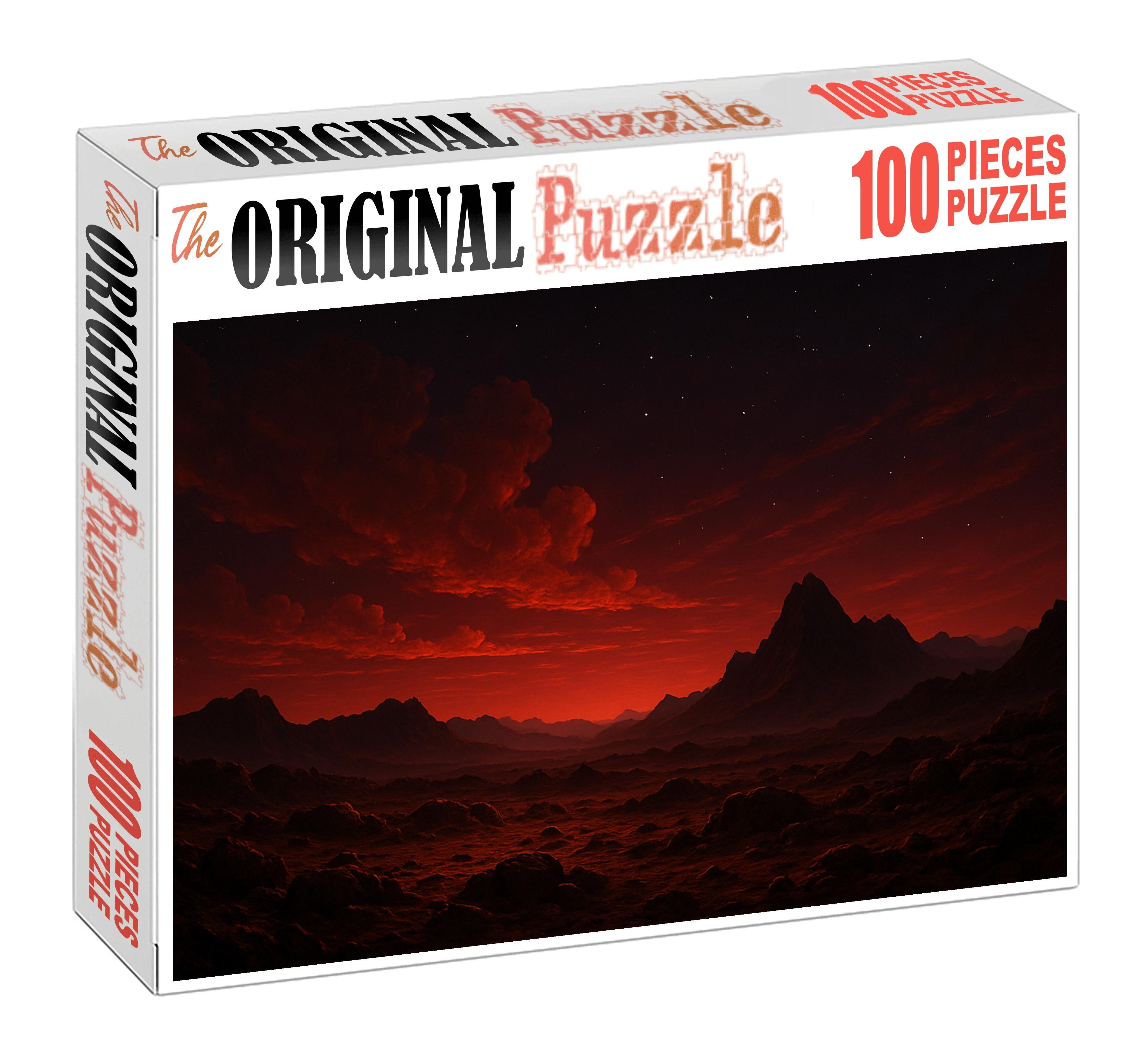 Crimson Twilight Planetary Horizon Puzzle Collection