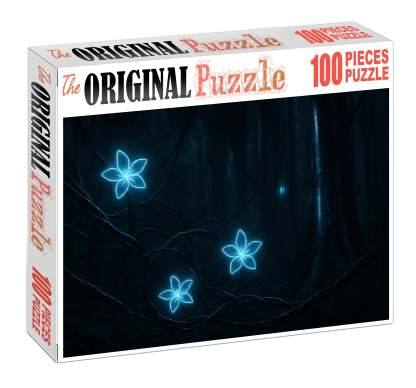 Mechanical Jungle Steel Vines And Glowing Blooms Entwined In Night Unique Puzzle Design