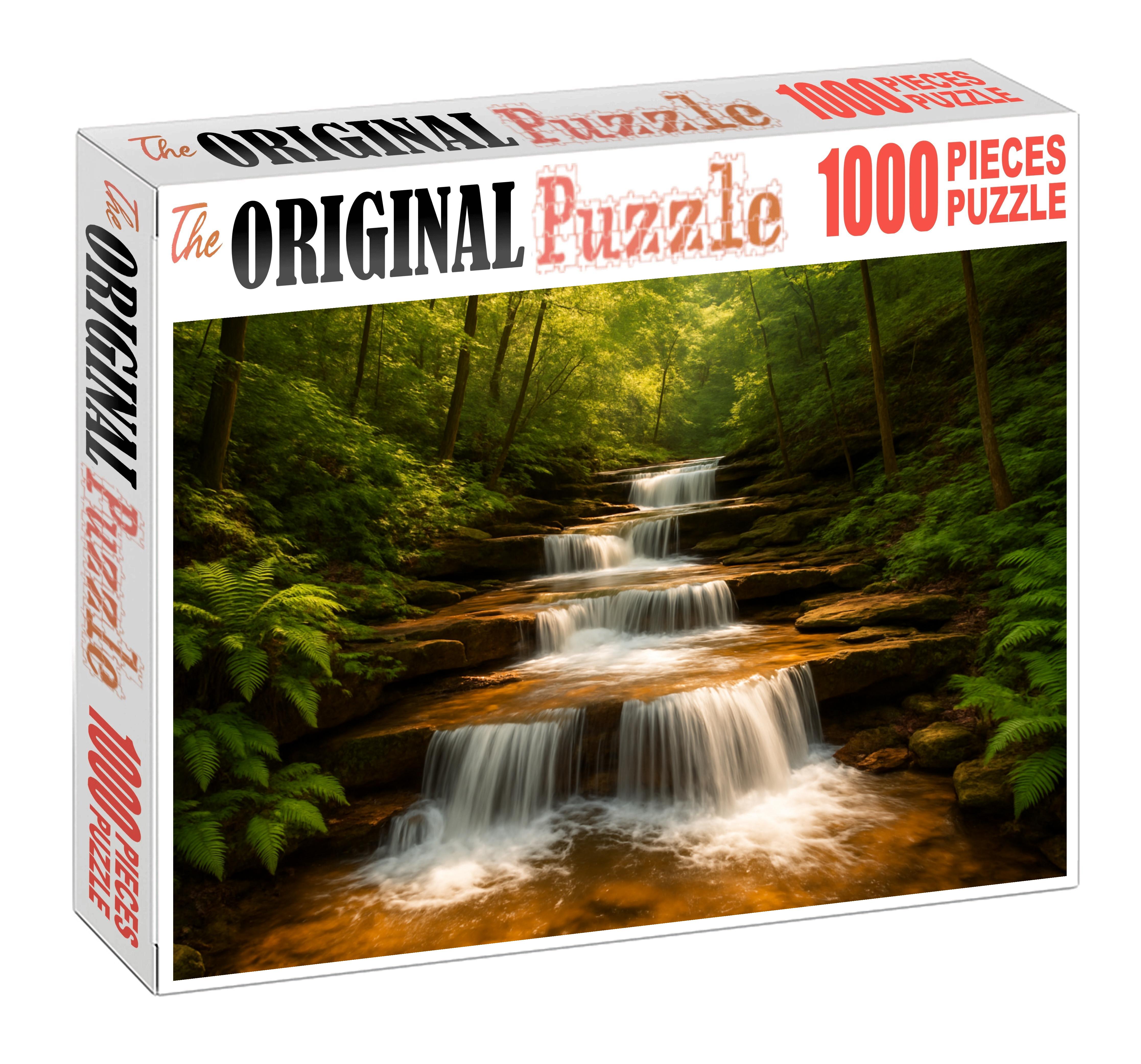Emerald Hollow Cascade Premium Puzzle Pieces