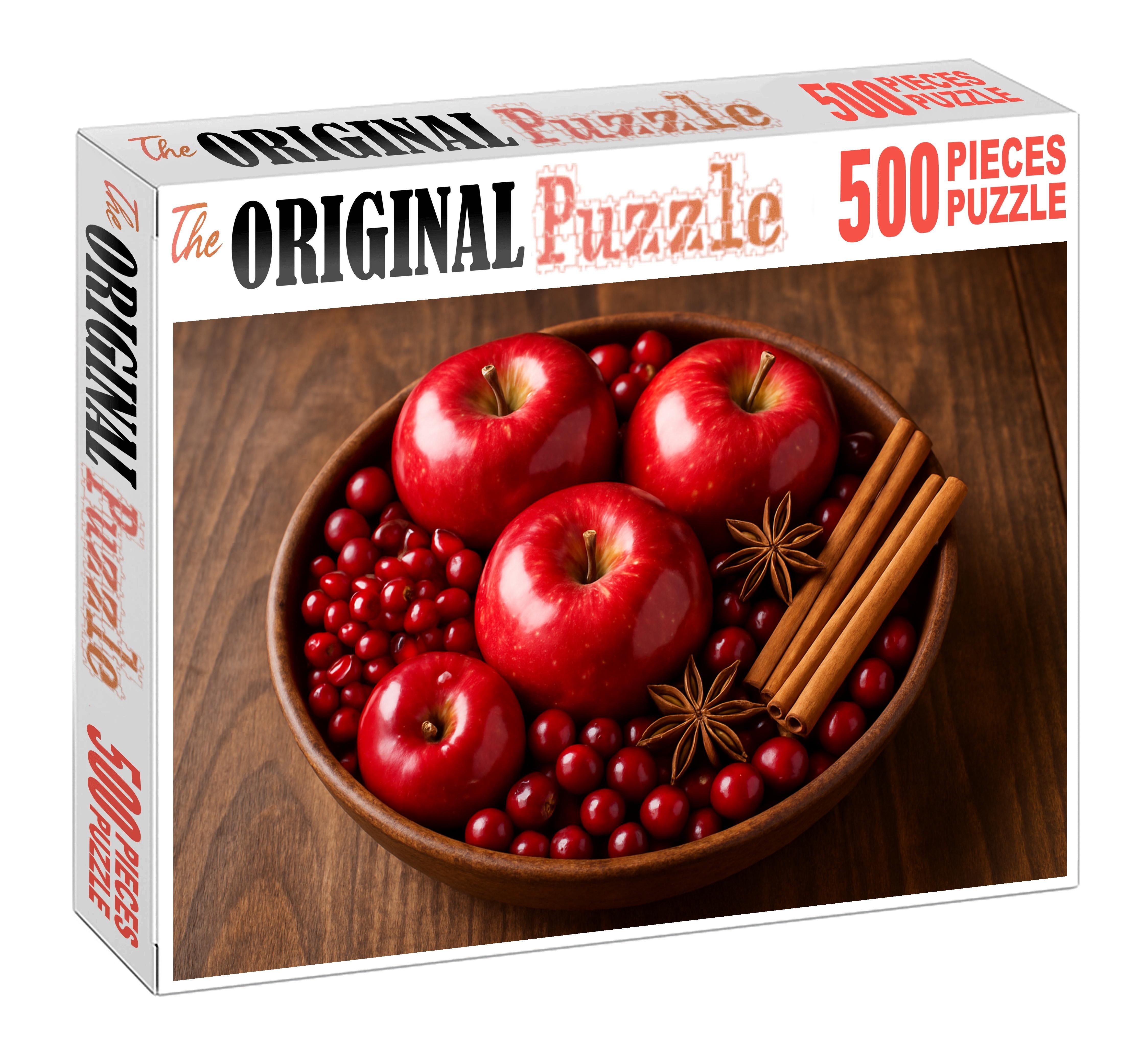 Autumn Harvest Bowl Apples Pomegranates And Cranberries Mix 100 Piece Puzzle