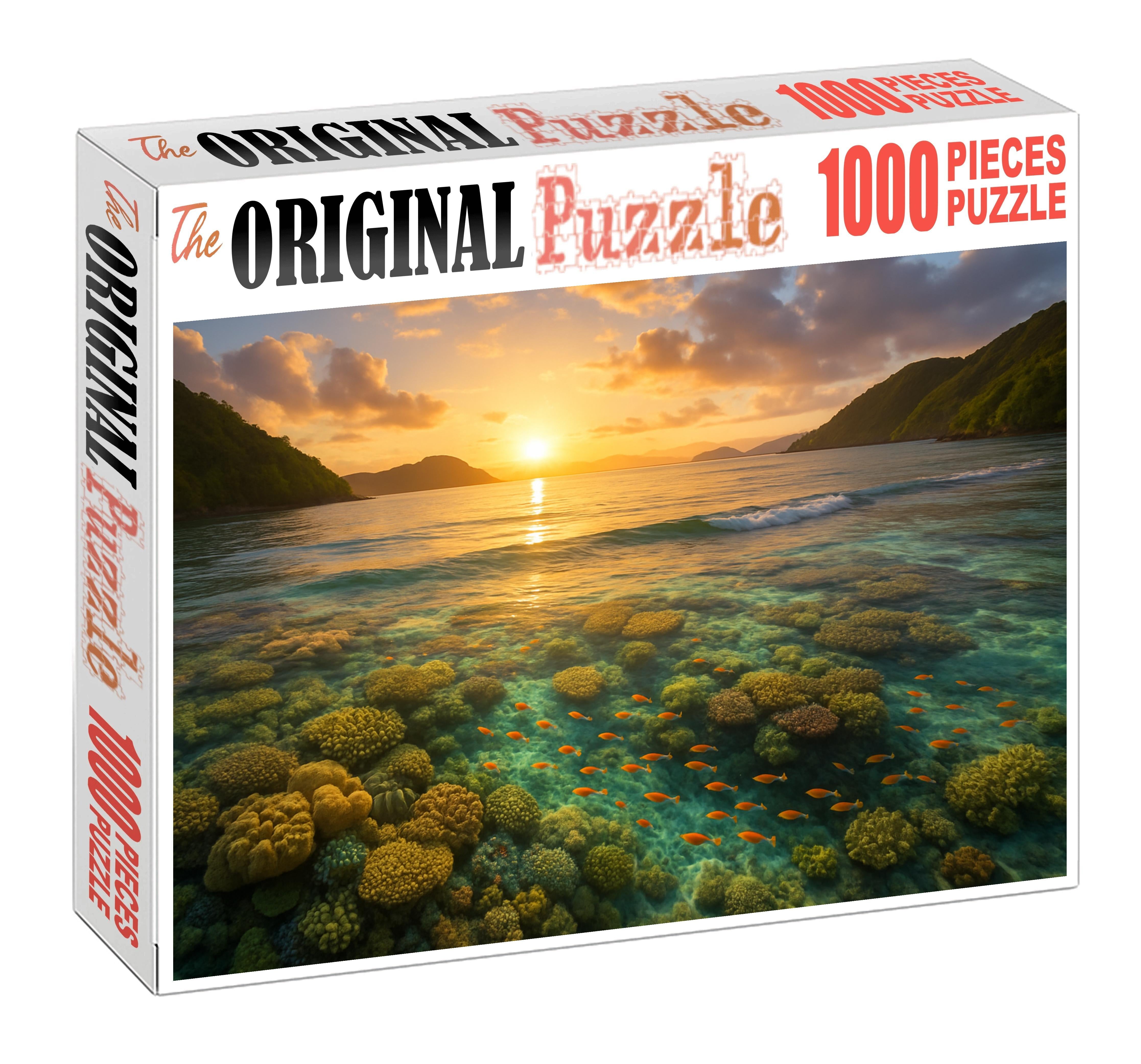 Golden Sunrise Bay Radiant Shallows Brimming With Life 1000 Piece Puzzle