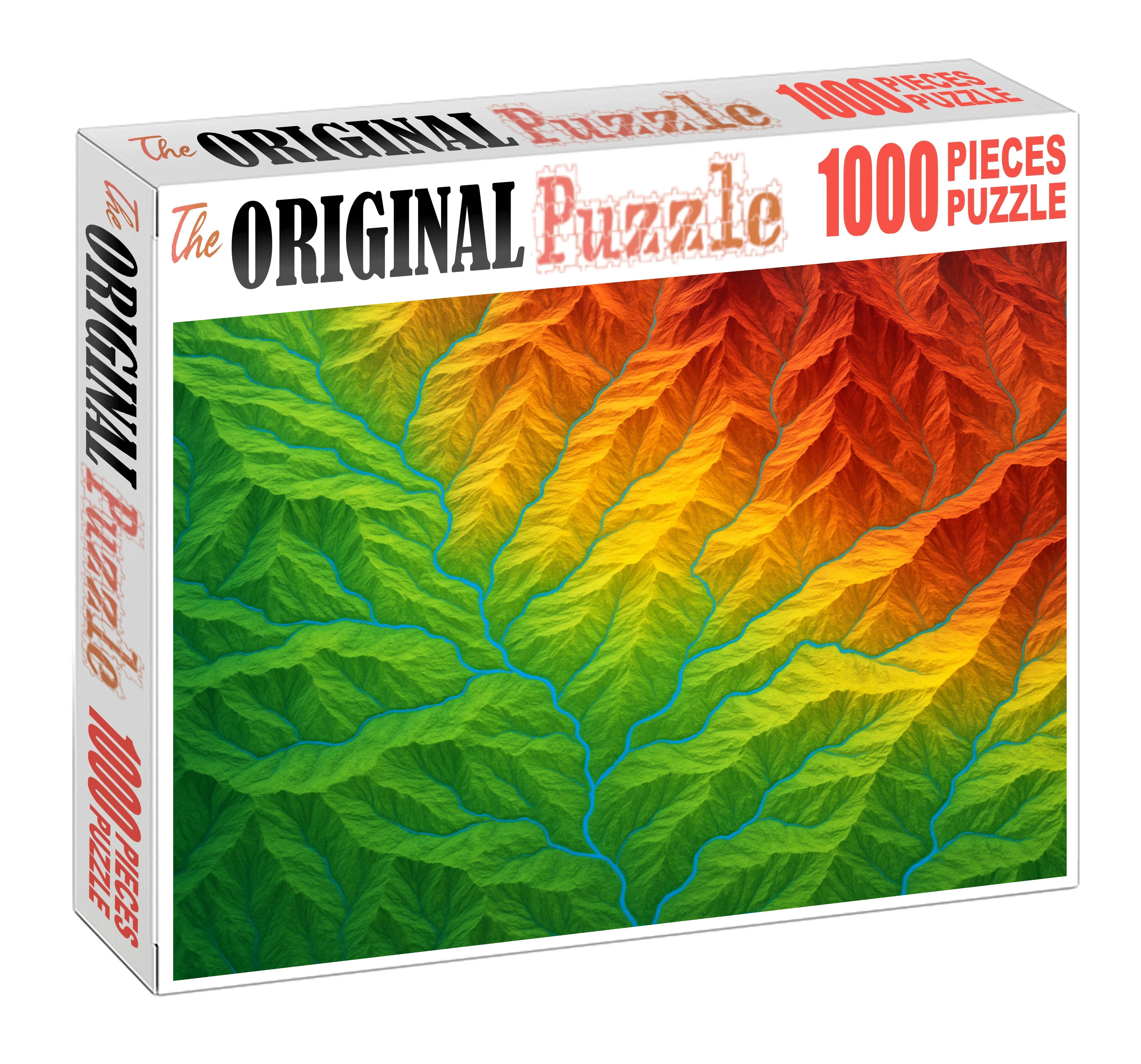 Chromatic Relief With Hydrologic Emphasis Premium Puzzle Pieces