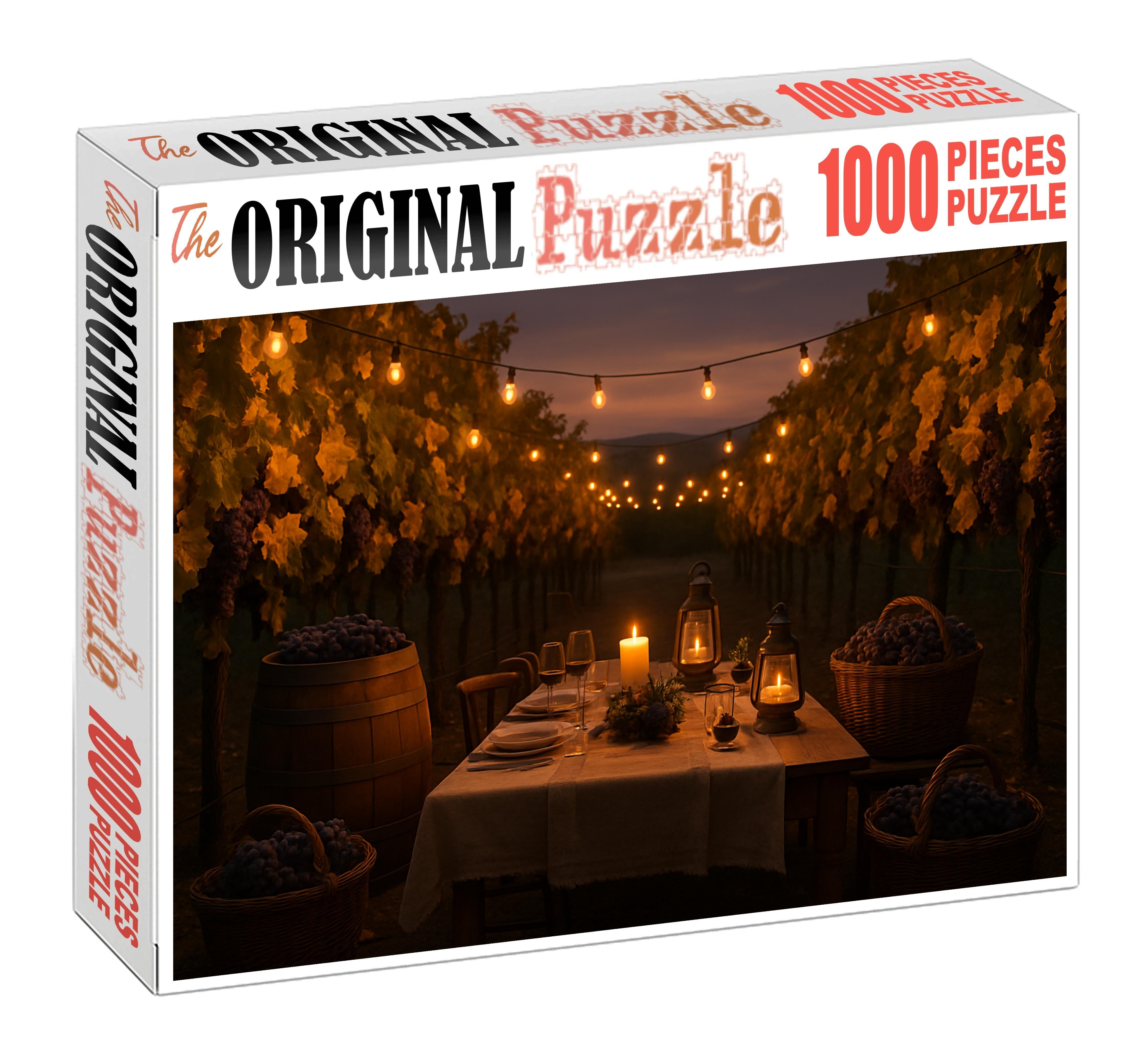 Golden Amber Vineyard Evening Large Format Puzzle