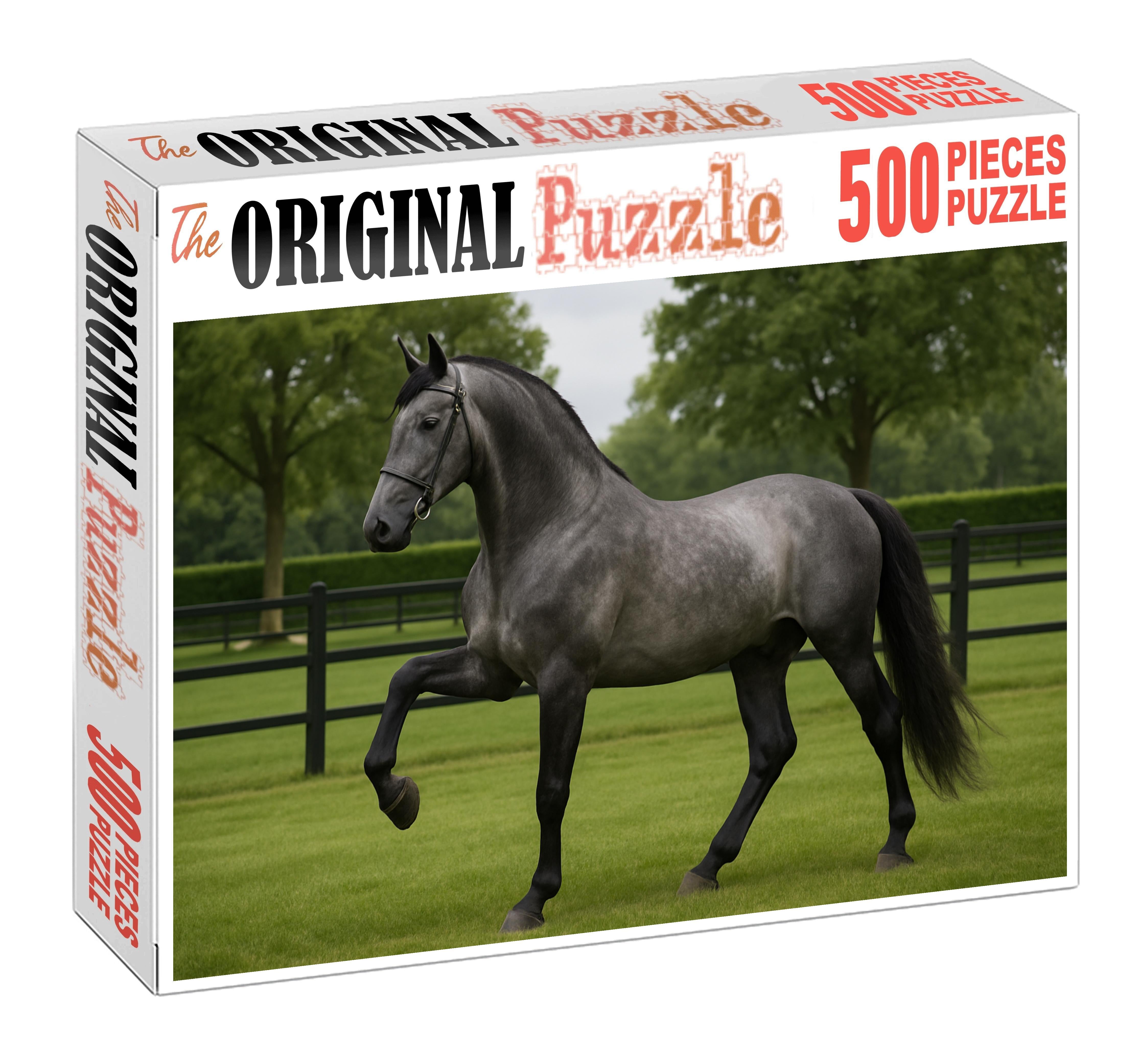Silver Crest Noble Steel Gray Warmblood With Poised Strength Puzzle For Kids