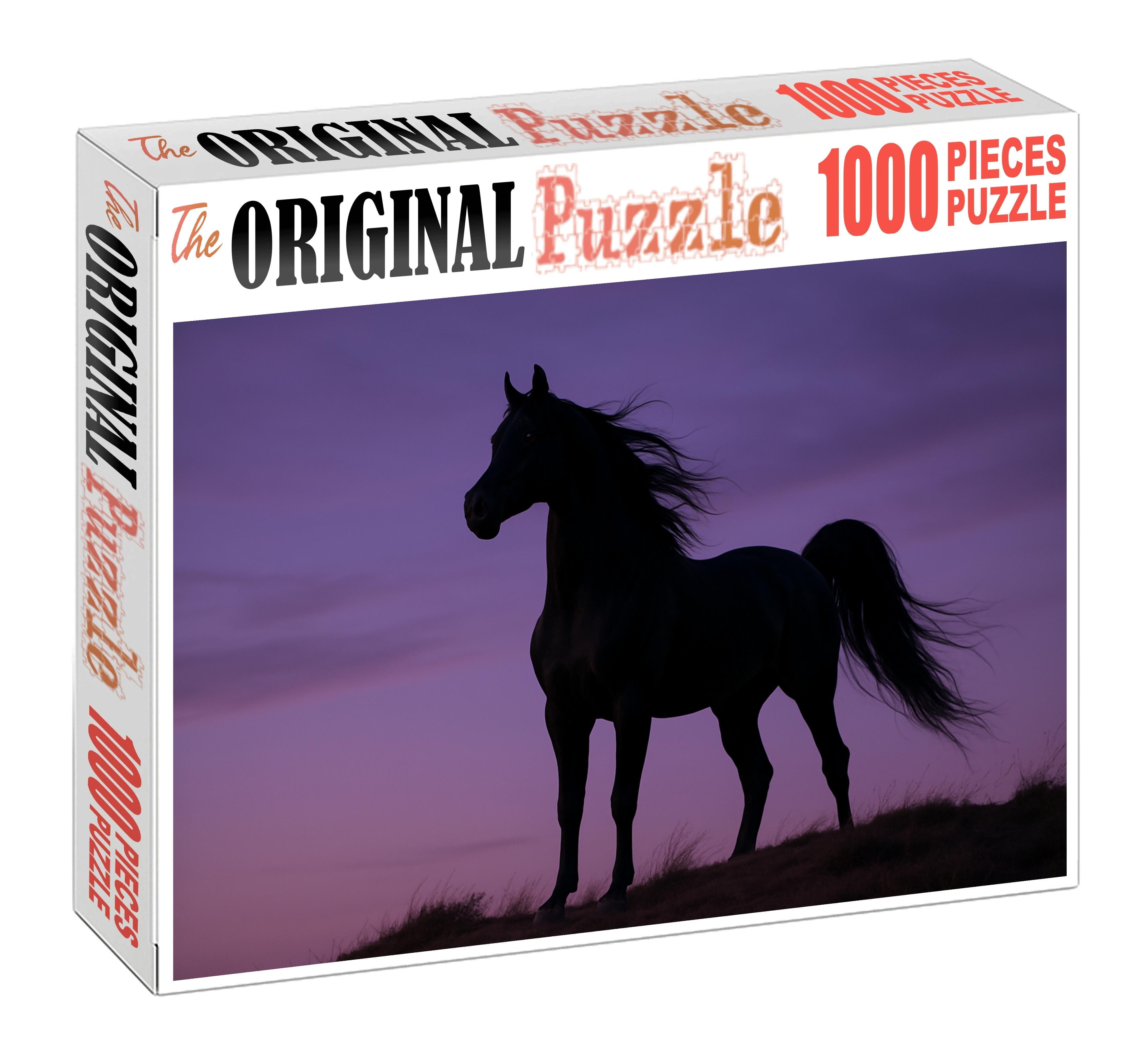 Midnight Velvet Arabian Stallion Midnight Black With Regal Bearing Puzzle Collection