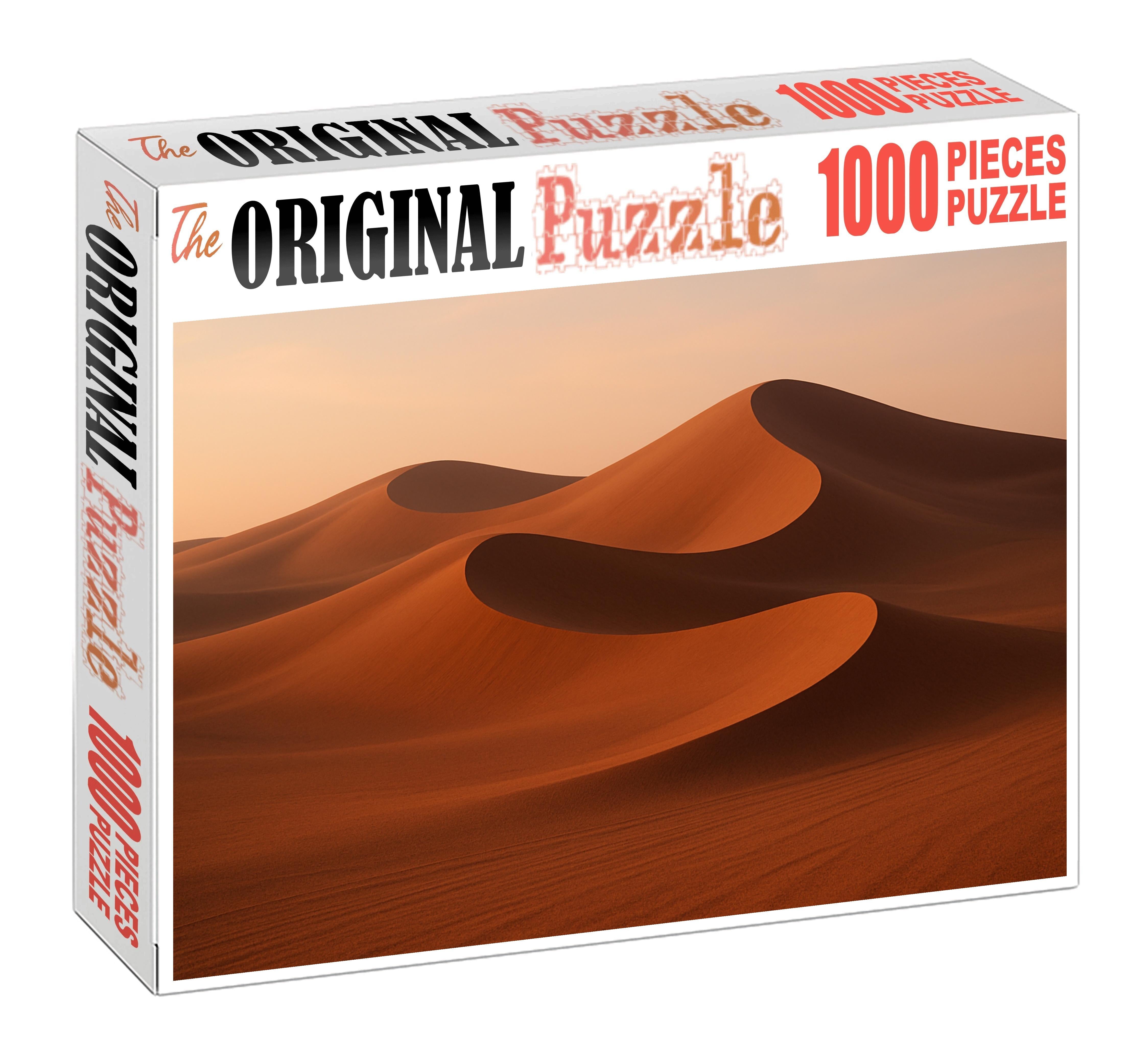 Copper Veil Dunes Wind-carved Crescents At Dawn Premium Puzzle Pieces