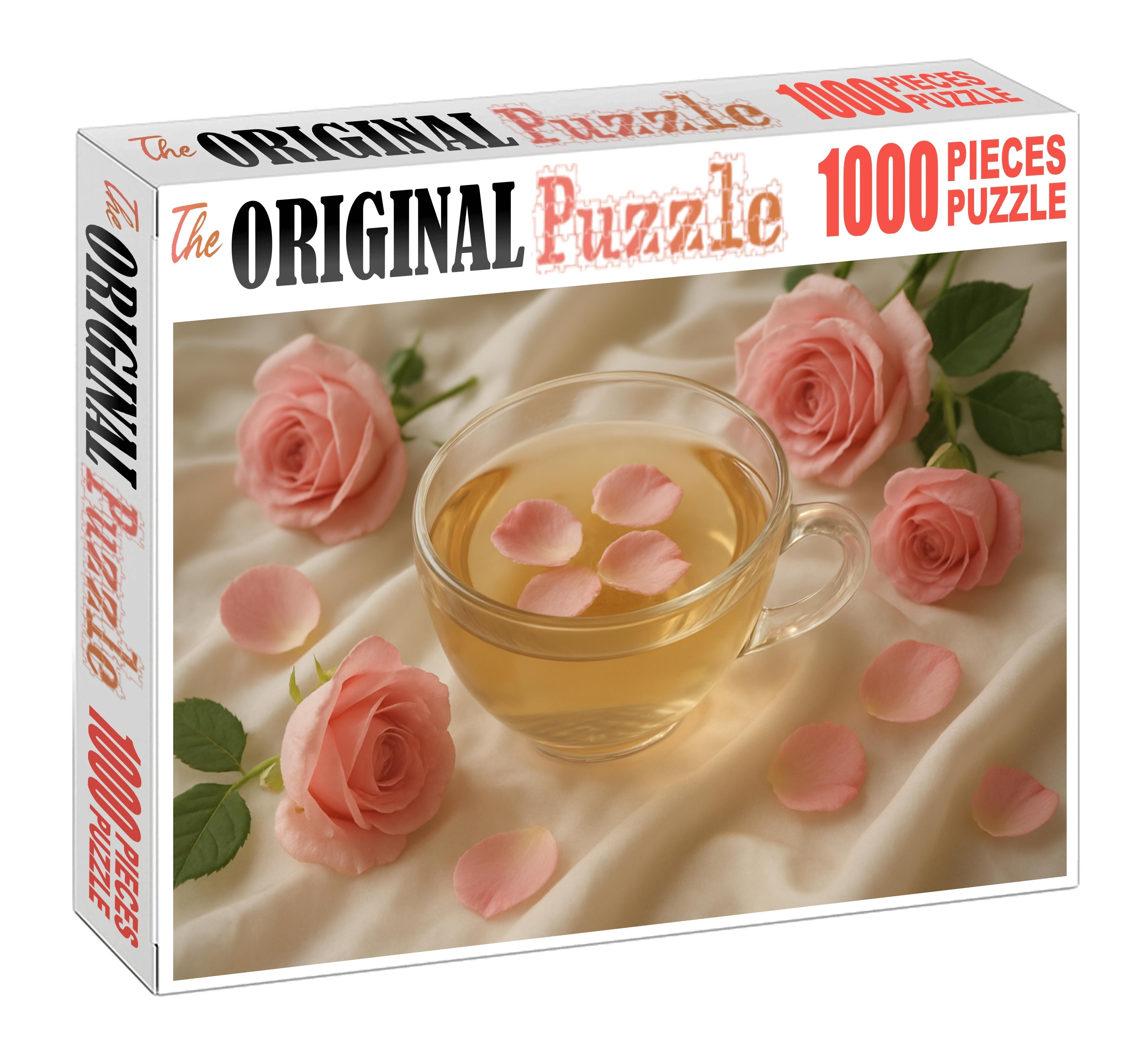 Blushing Rose White Tea Unique Puzzle Design