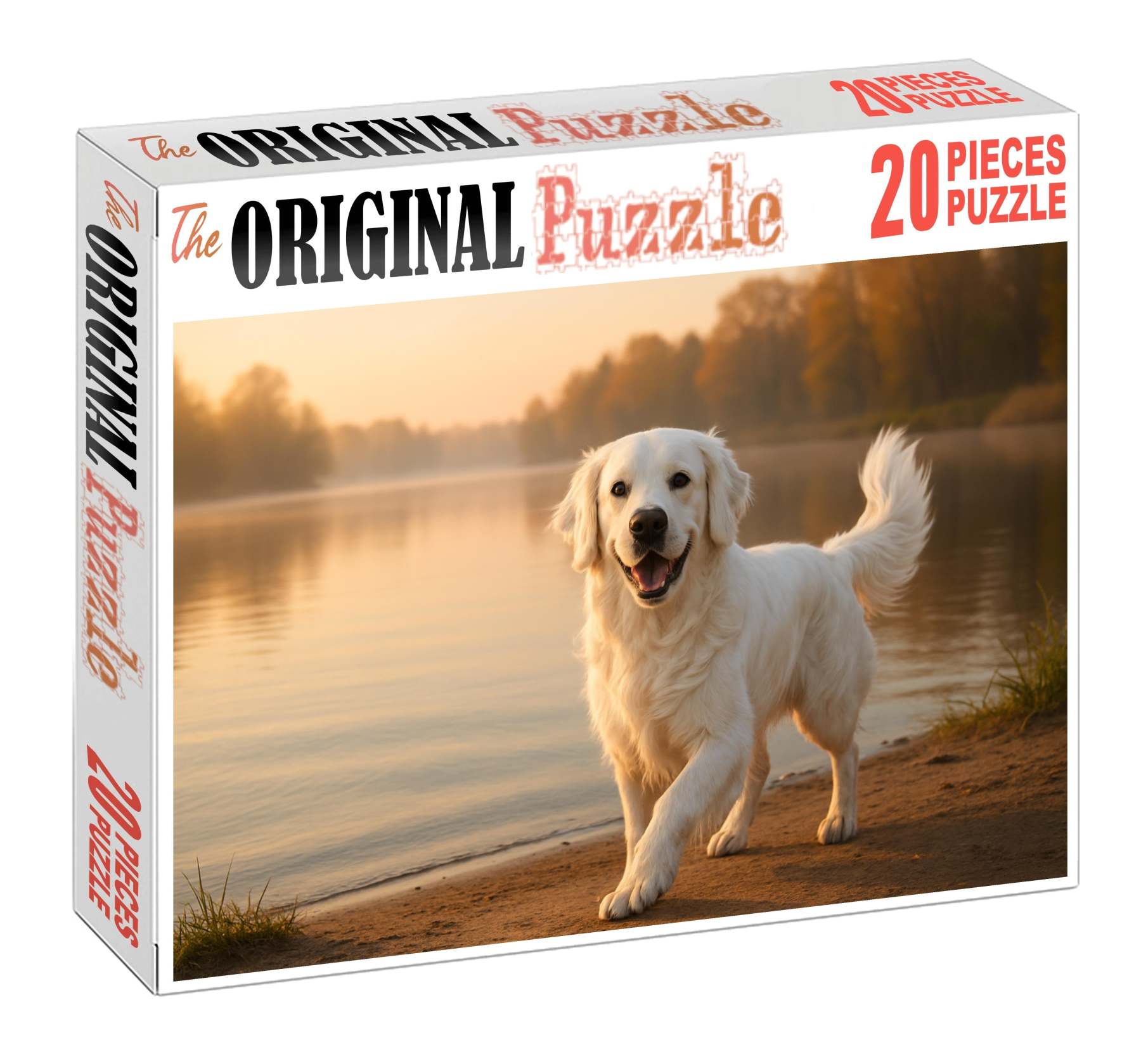 Pearl Glow Pristine White Retriever With Flowing Feathered Coat 200 Piece Puzzle