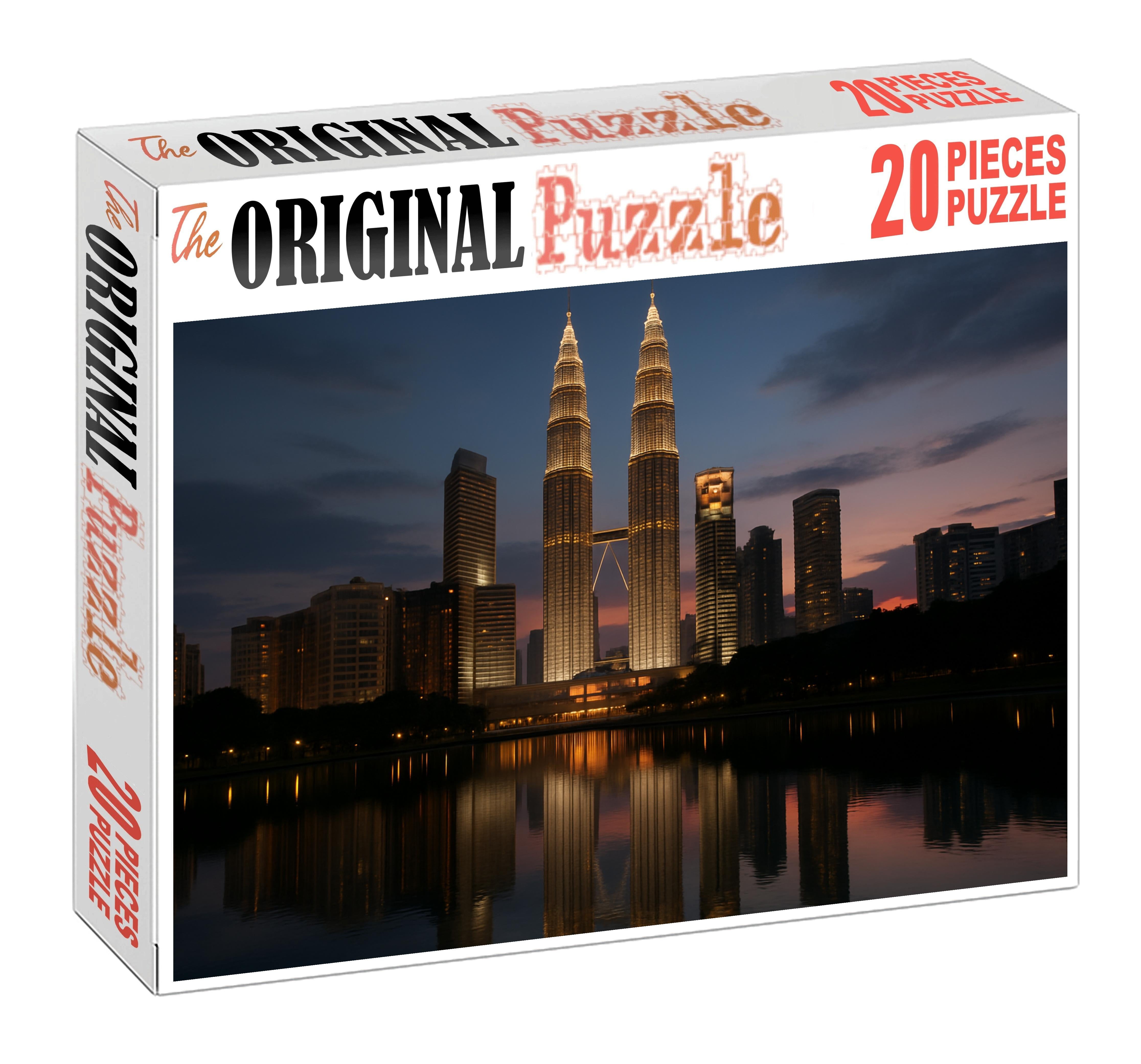 Kuala Lumpur Petronas Twin Towers Skyline Among Asias Most Recognizable City Profiles Puzzle For Kids
