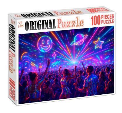 Hyperpop Festival Explosion Vibrant Chaos And Maximalist Energy Custom Jigsaw Puzzle