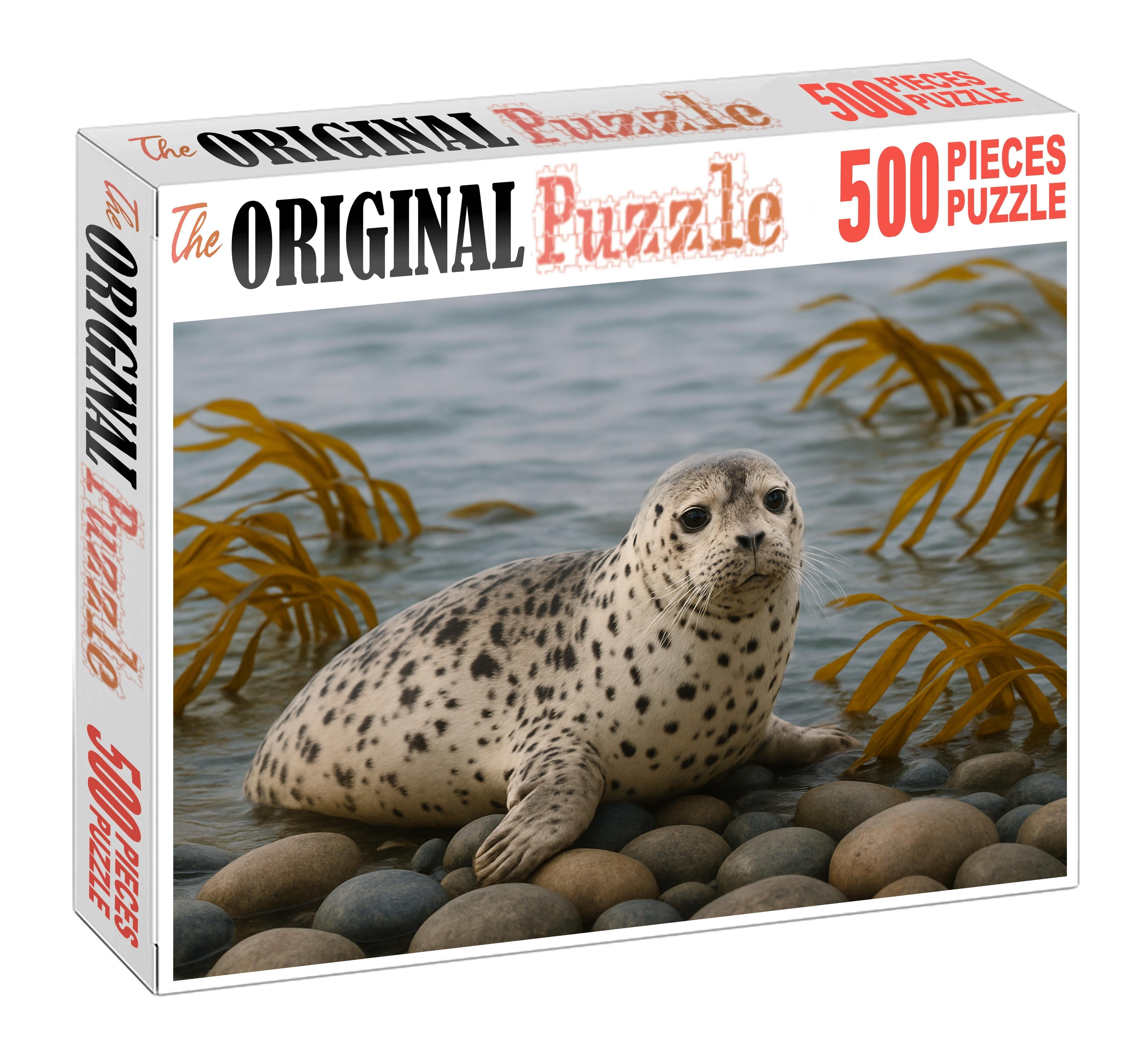 Dappled River Seal Playful Coastal Mammal 200 Piece Puzzle