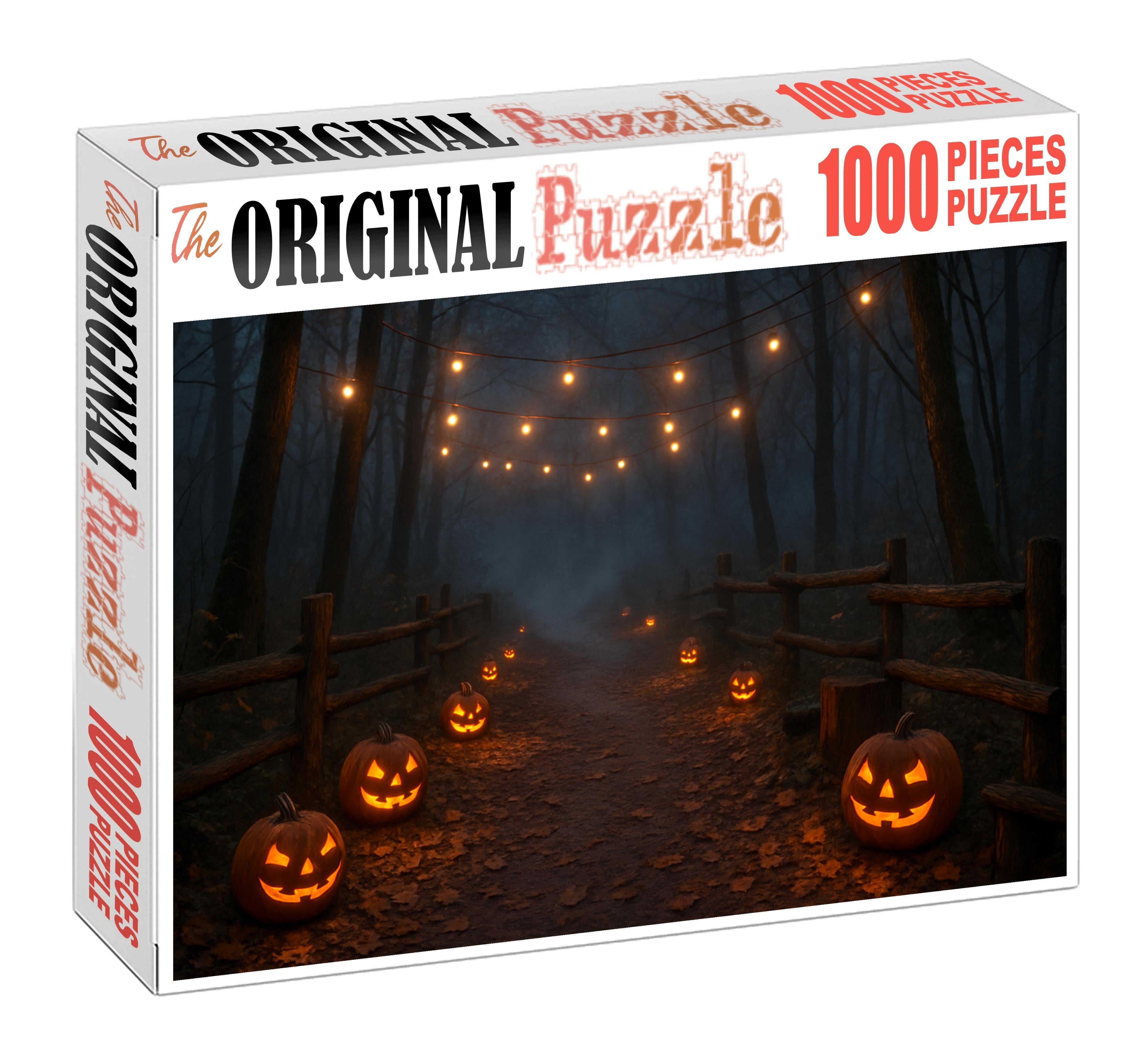 Moonlit Pumpkin Lantern Walk Large Format Puzzle