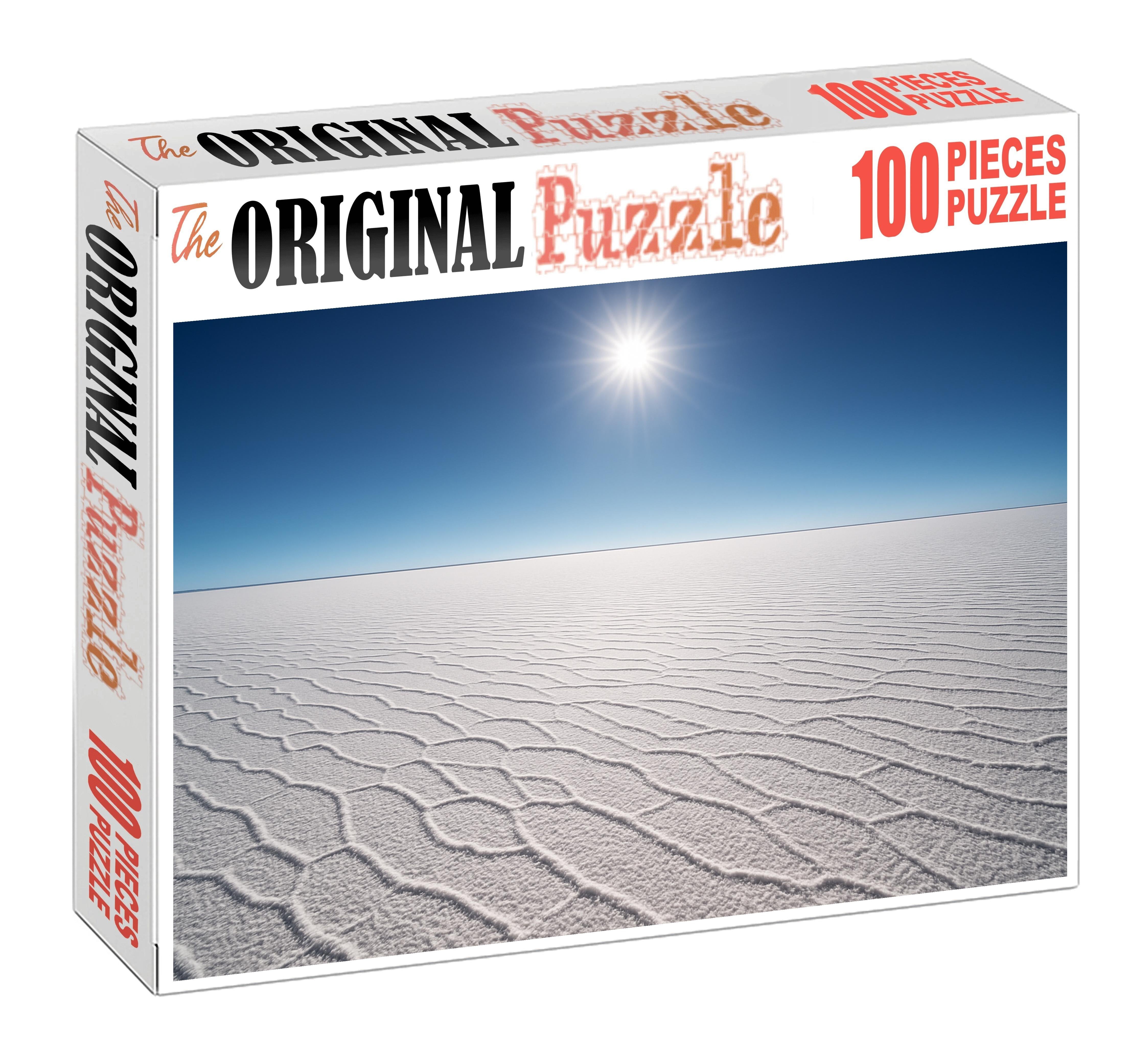 Whispering Salt Flats Endless White Sands Carved By Gentle Winds Premium Puzzle Pieces