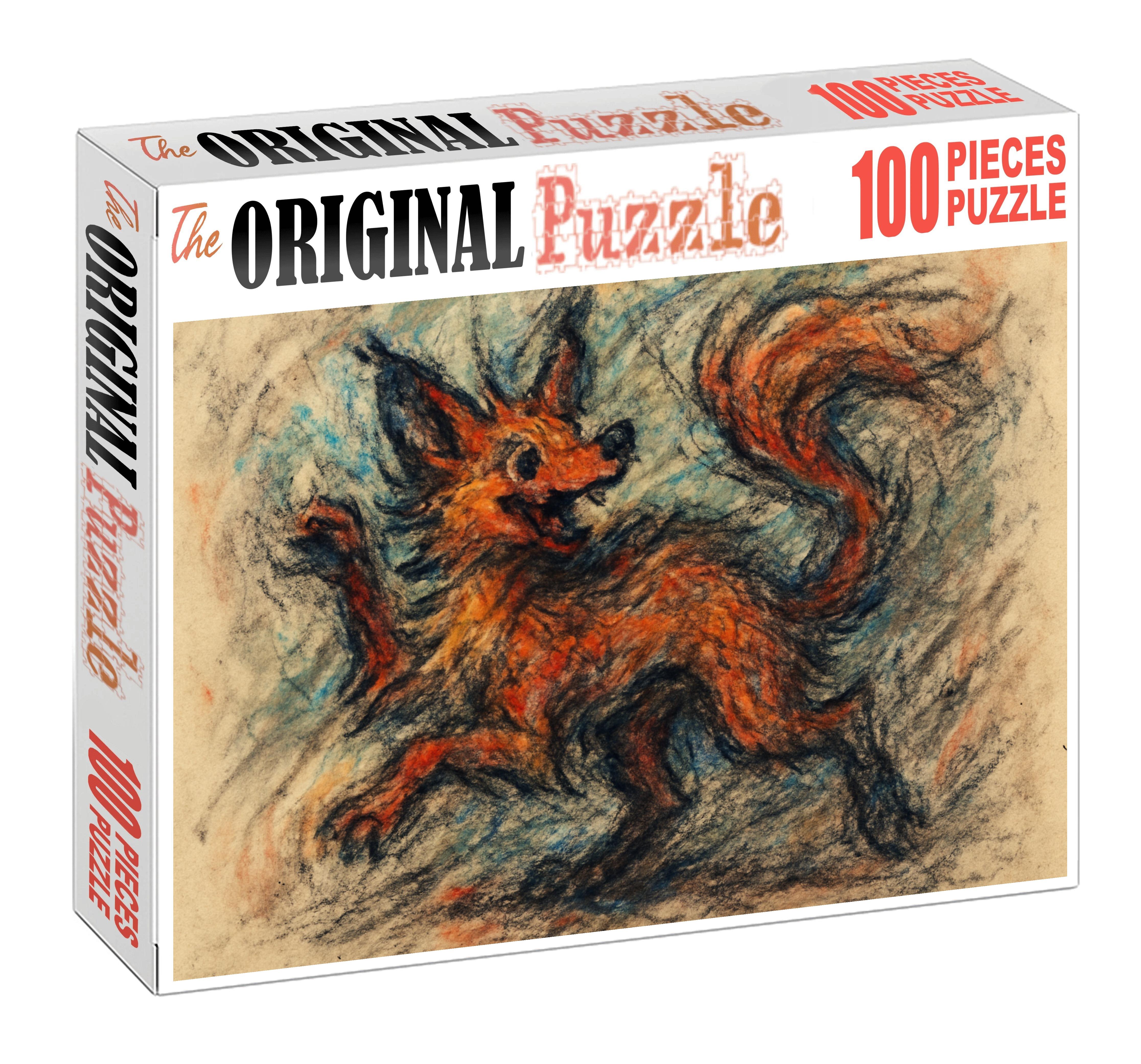 Whimsical Creature Design Loose Charcoal Sketch With Expressive Gestural Lines Mini Puzzle