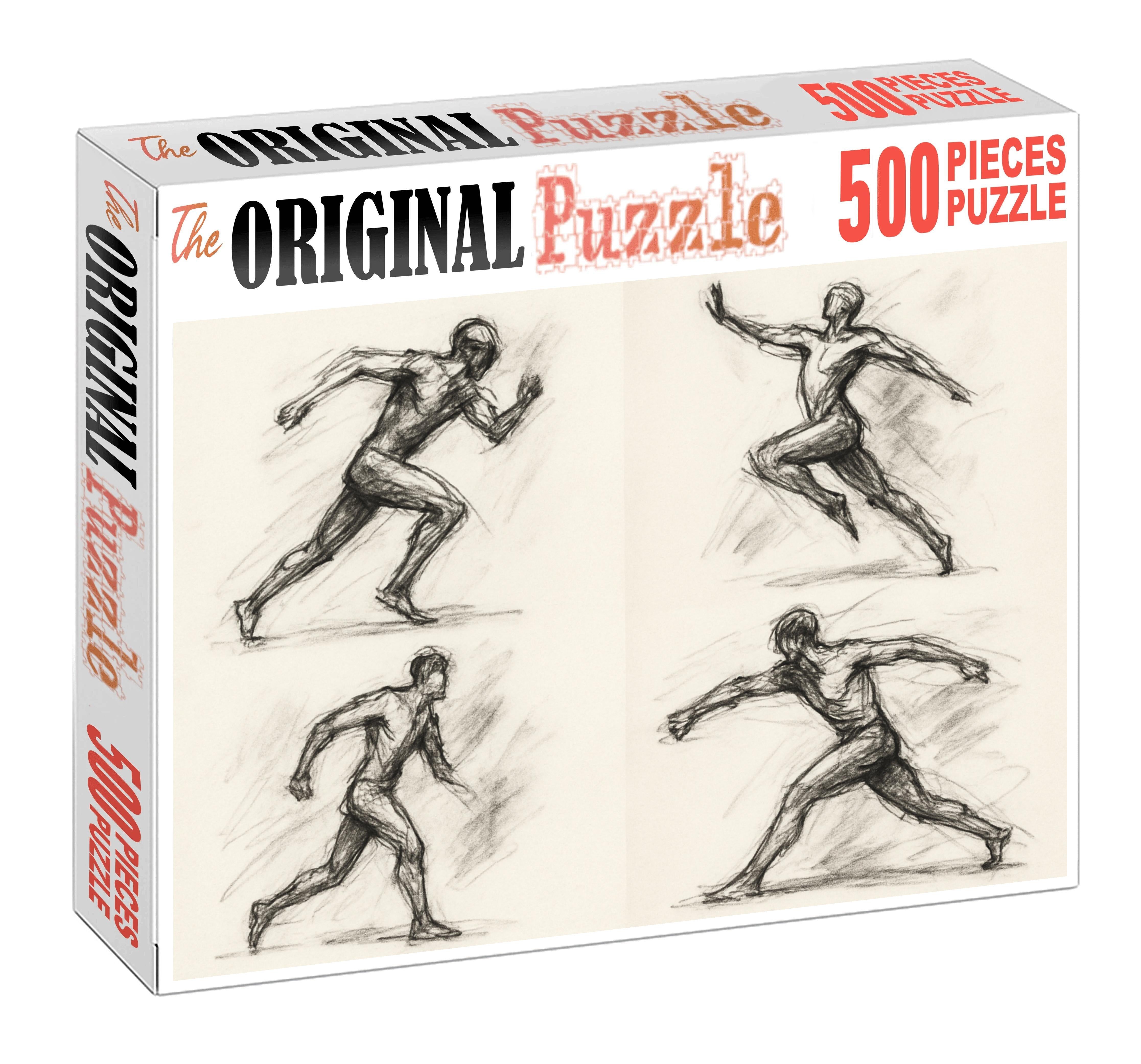 Energetic Gesture Drawing Expressive Charcoal Figures In Motion Challenging Puzzles