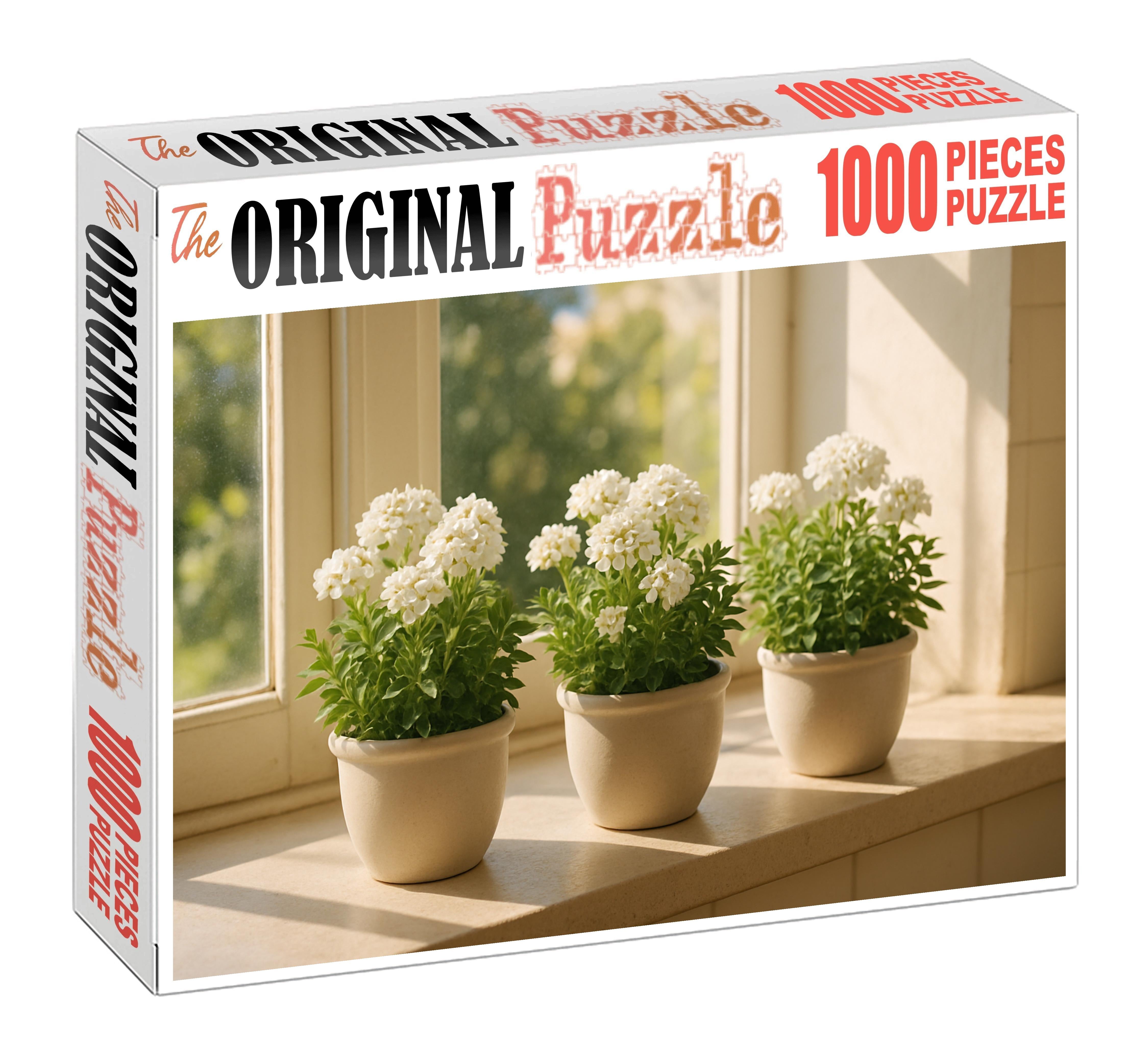 Chic Indoor Herb And Bloom Planters Compact Green And White Combinations Family Puzzles