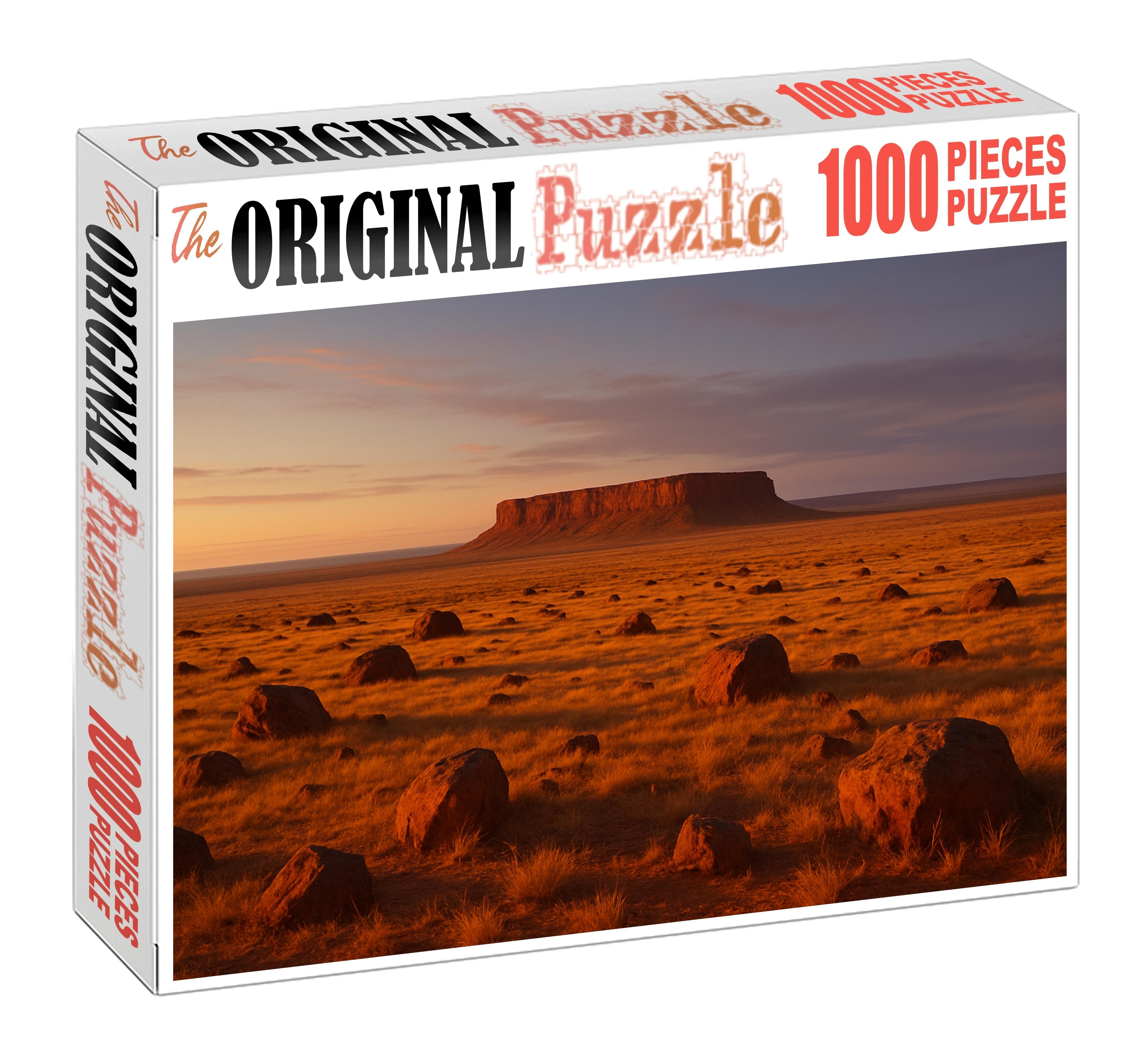 Golden Plateau At Dusk Premium Puzzle Pieces