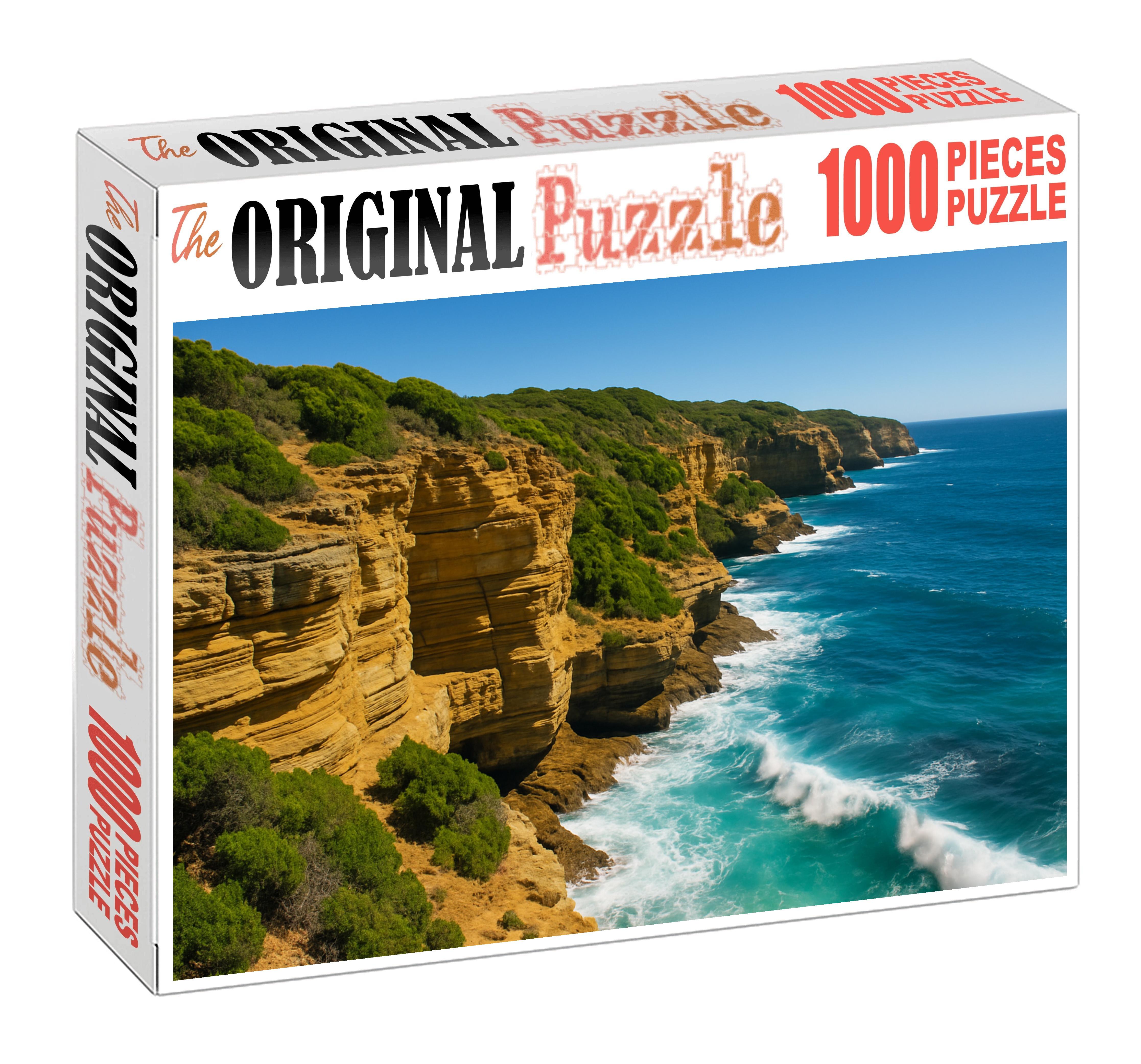 Sunlit Coastal Cliffs Premium Puzzle Pieces