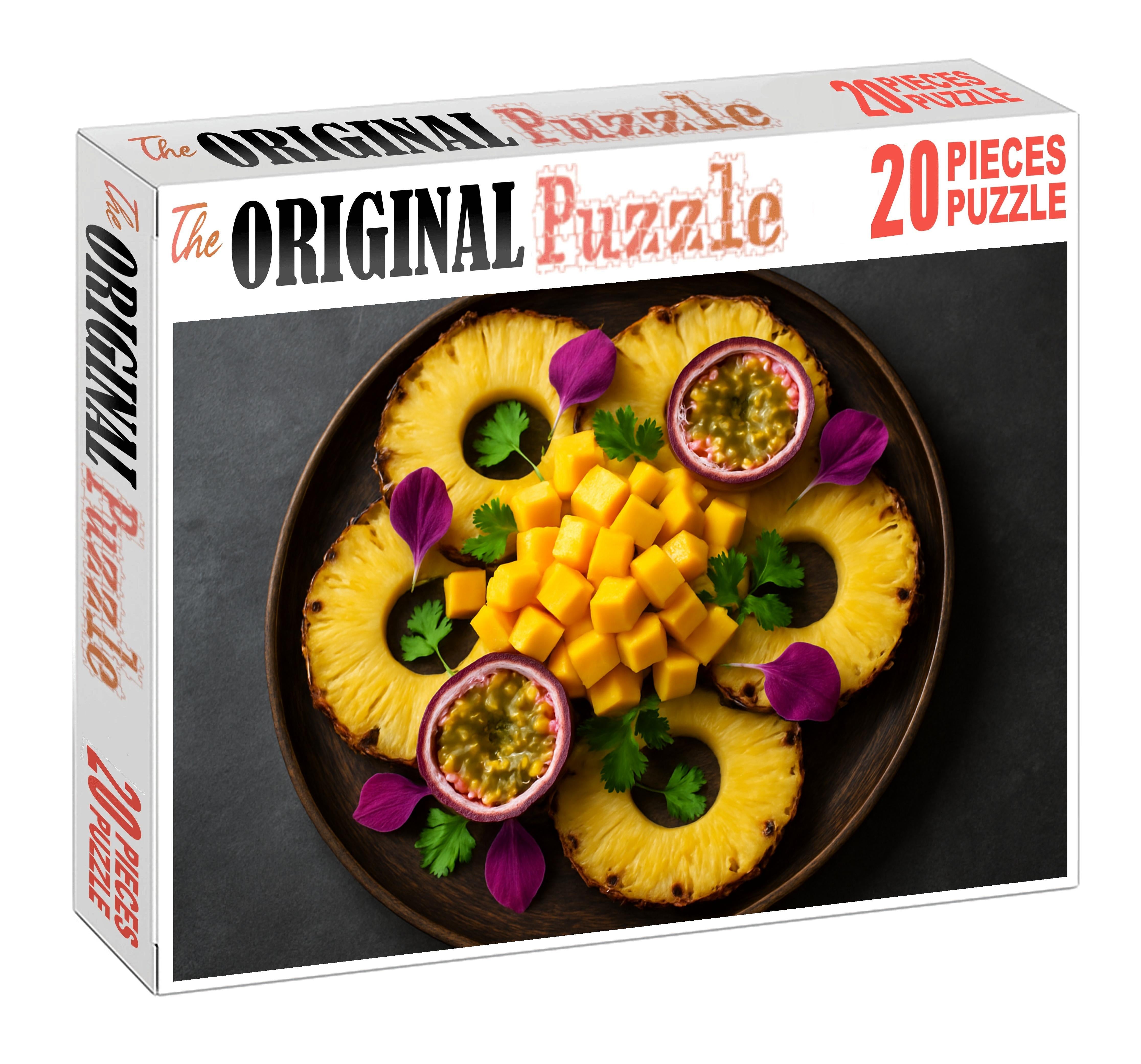 Tropical Reverie Pineapple Rings Mango Cubes And Passion Fruit Halves Premium Puzzle Pieces