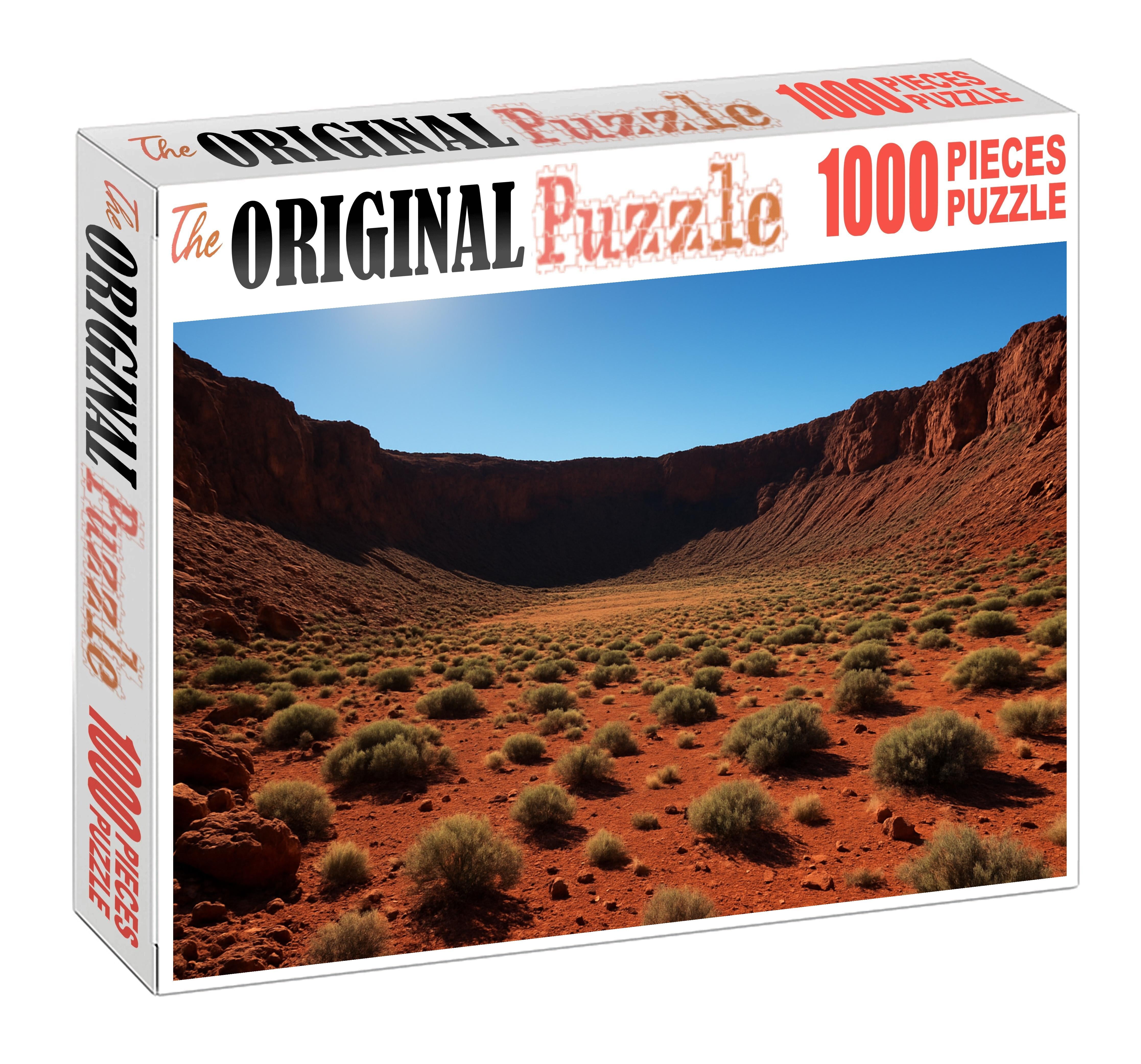 Sunlit Volcanic Crater Custom Jigsaw Puzzle