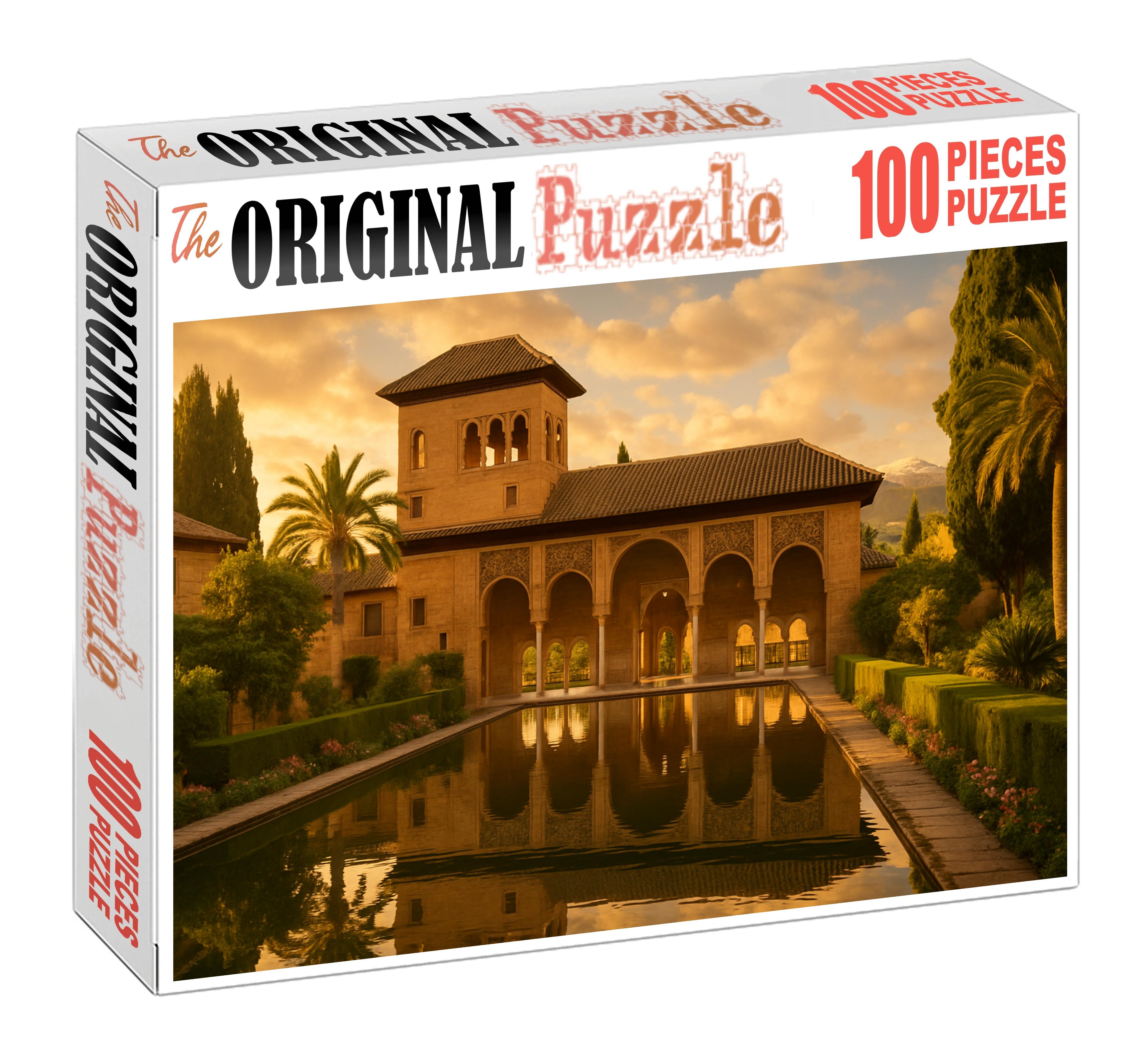 Alhambra Granada Spain  Recognized By 8190 Globally As An Exquisite Moorish Palace Custom Jigsaw Puzzle