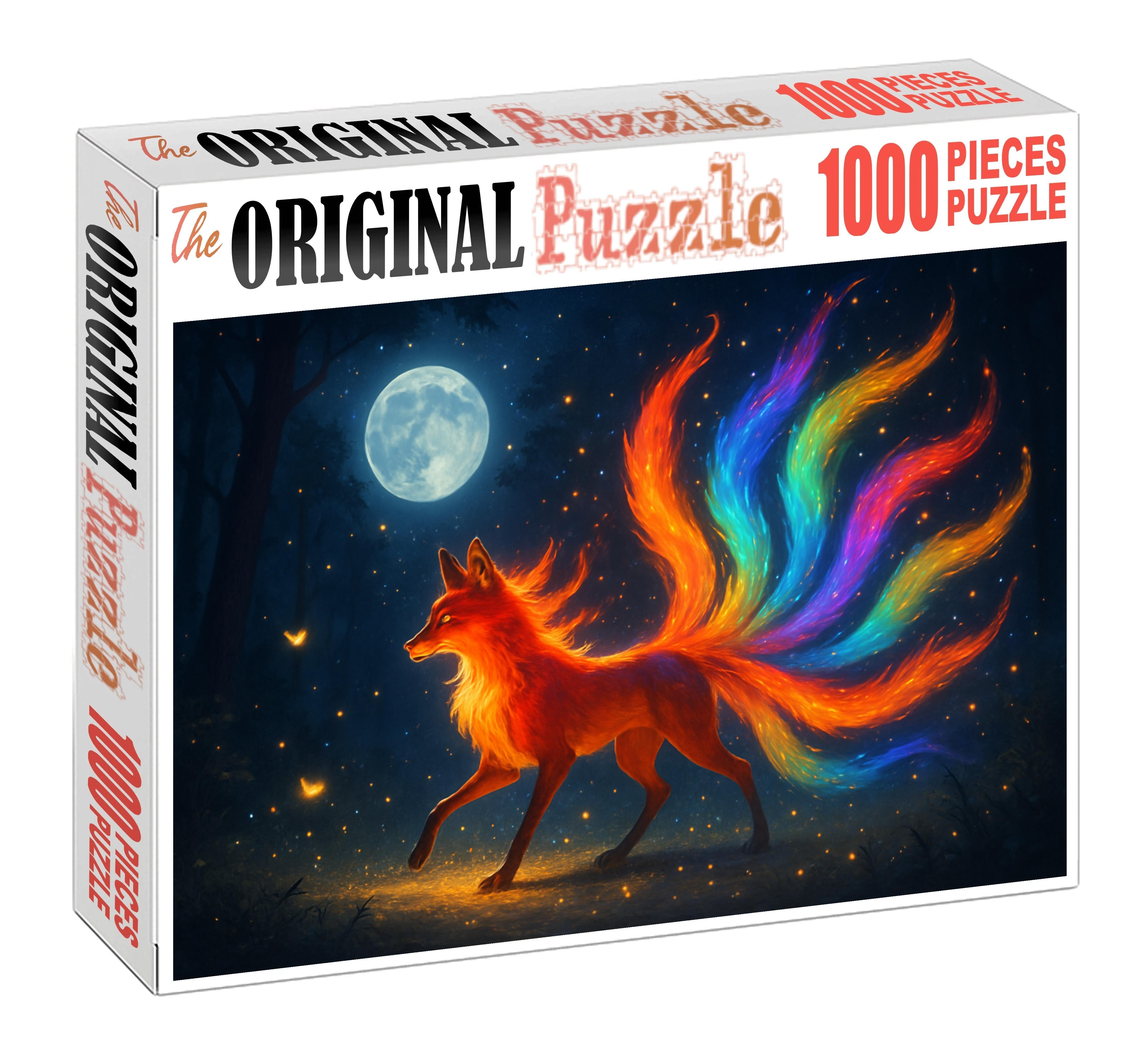 Celestial Foxfire Star-blessed Flame Spirit With Nine Tails Premium Puzzle Pieces