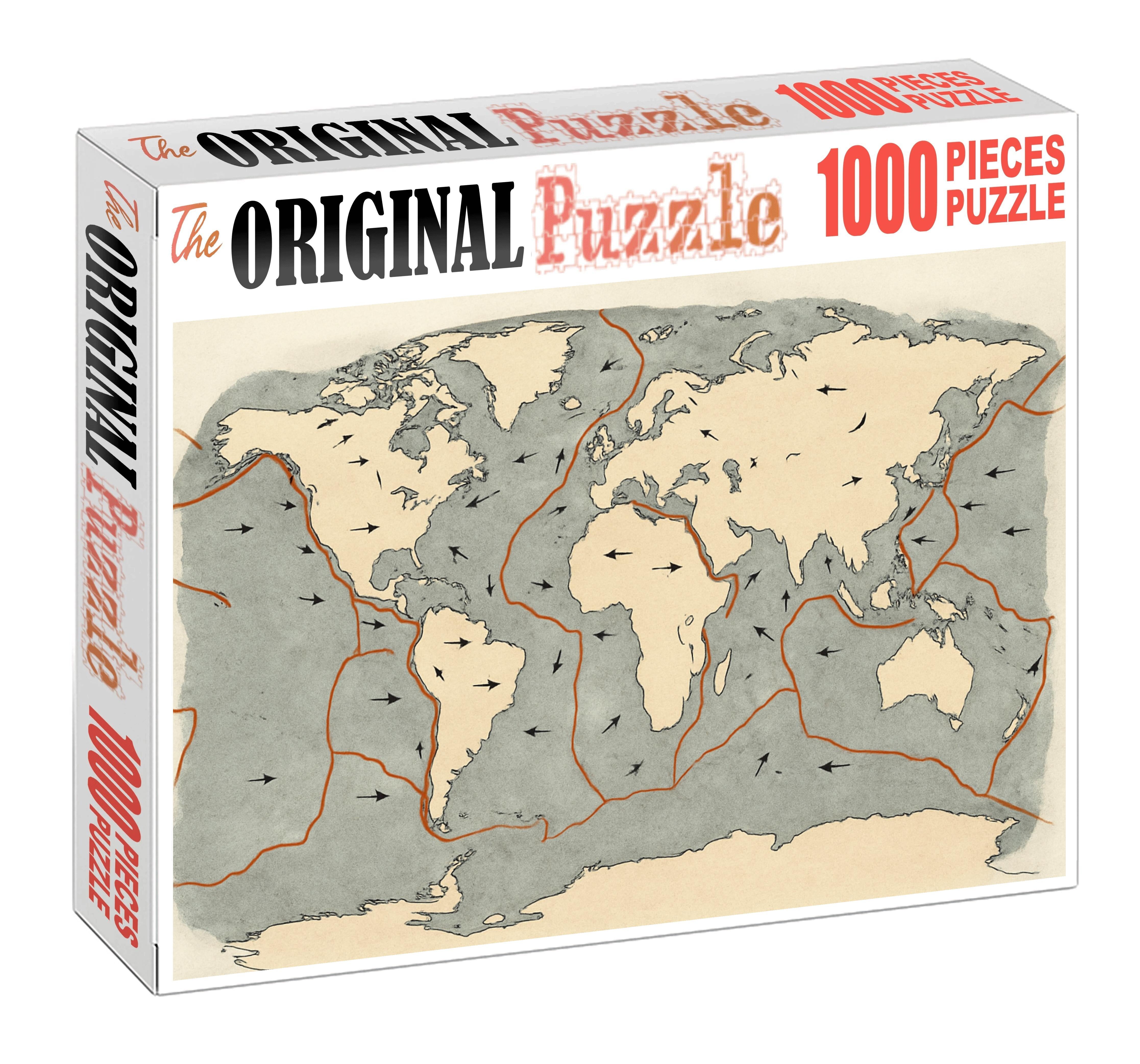 Tectonic Plate Boundary Map With Stress Vectors 50 Piece Puzzle