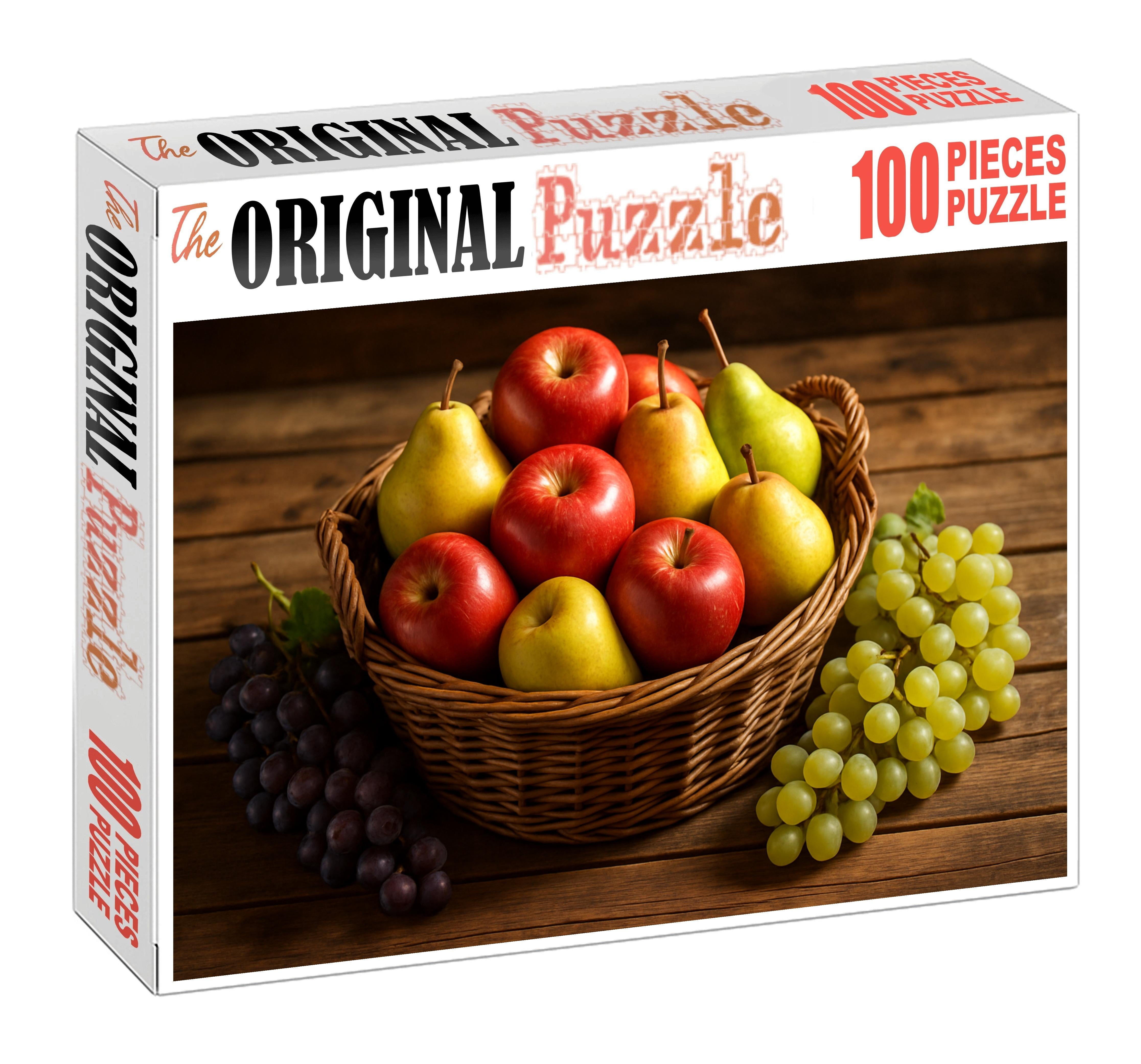 Harvest Basket Harmony Mixed Apples Pears And Late-season Grapes Mini Puzzle