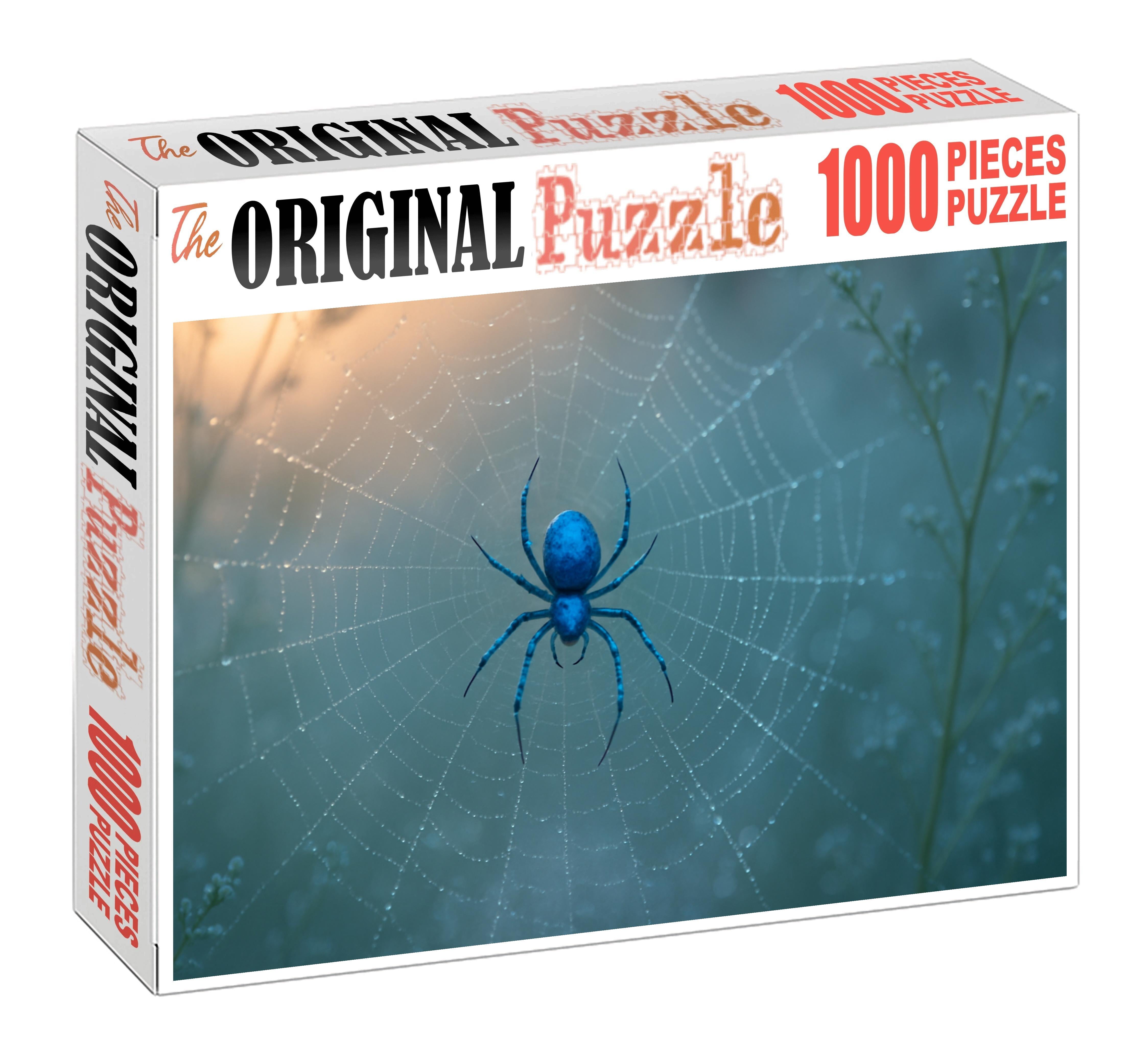 Cerulean Mist Weaver Elegant Spider With Translucent Web And Iridescent Body 200 Piece Puzzle