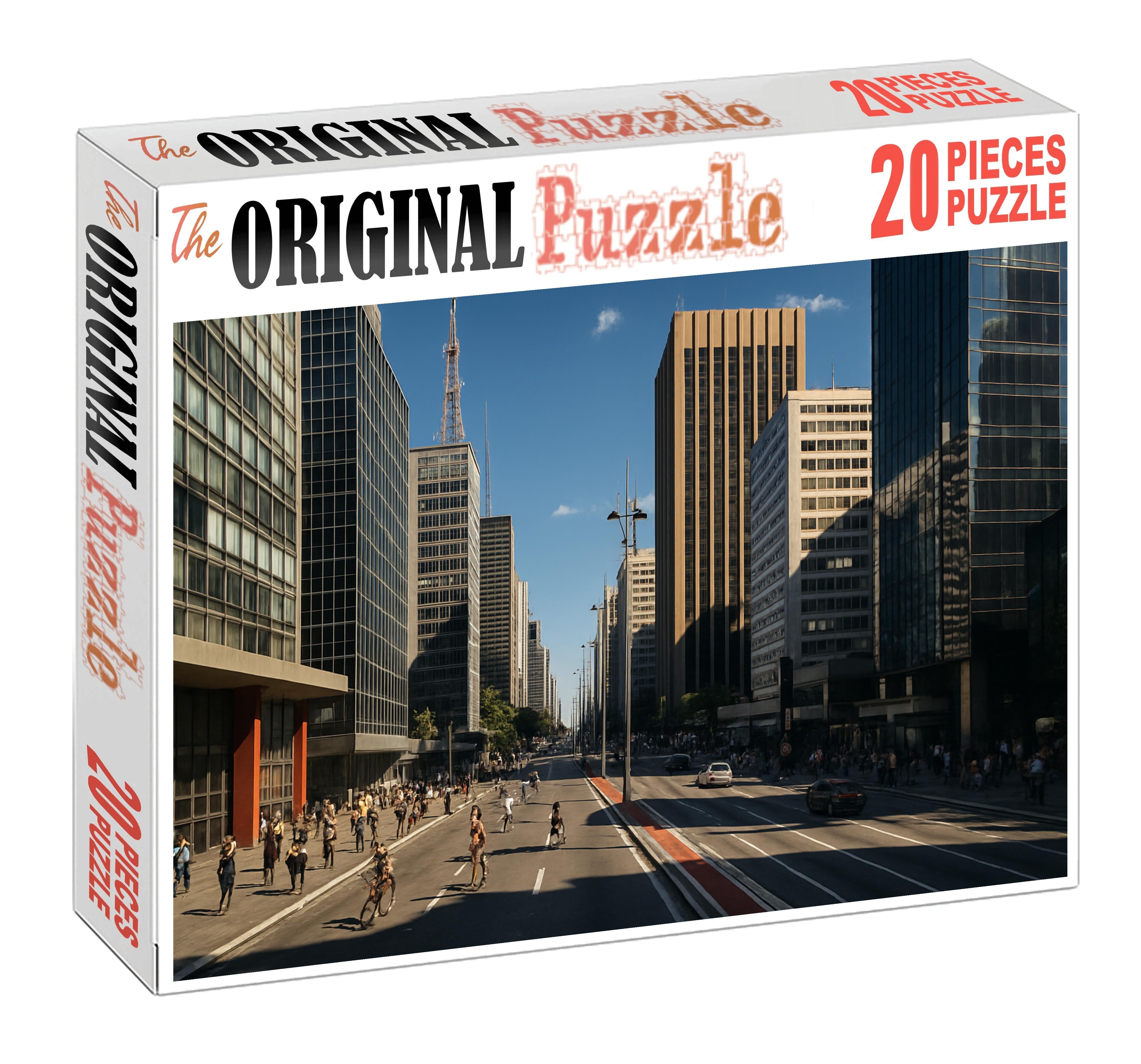 So Paulo Paulista Avenue Skyline Latin Americas Business Beating Heart 100 Piece Puzzle