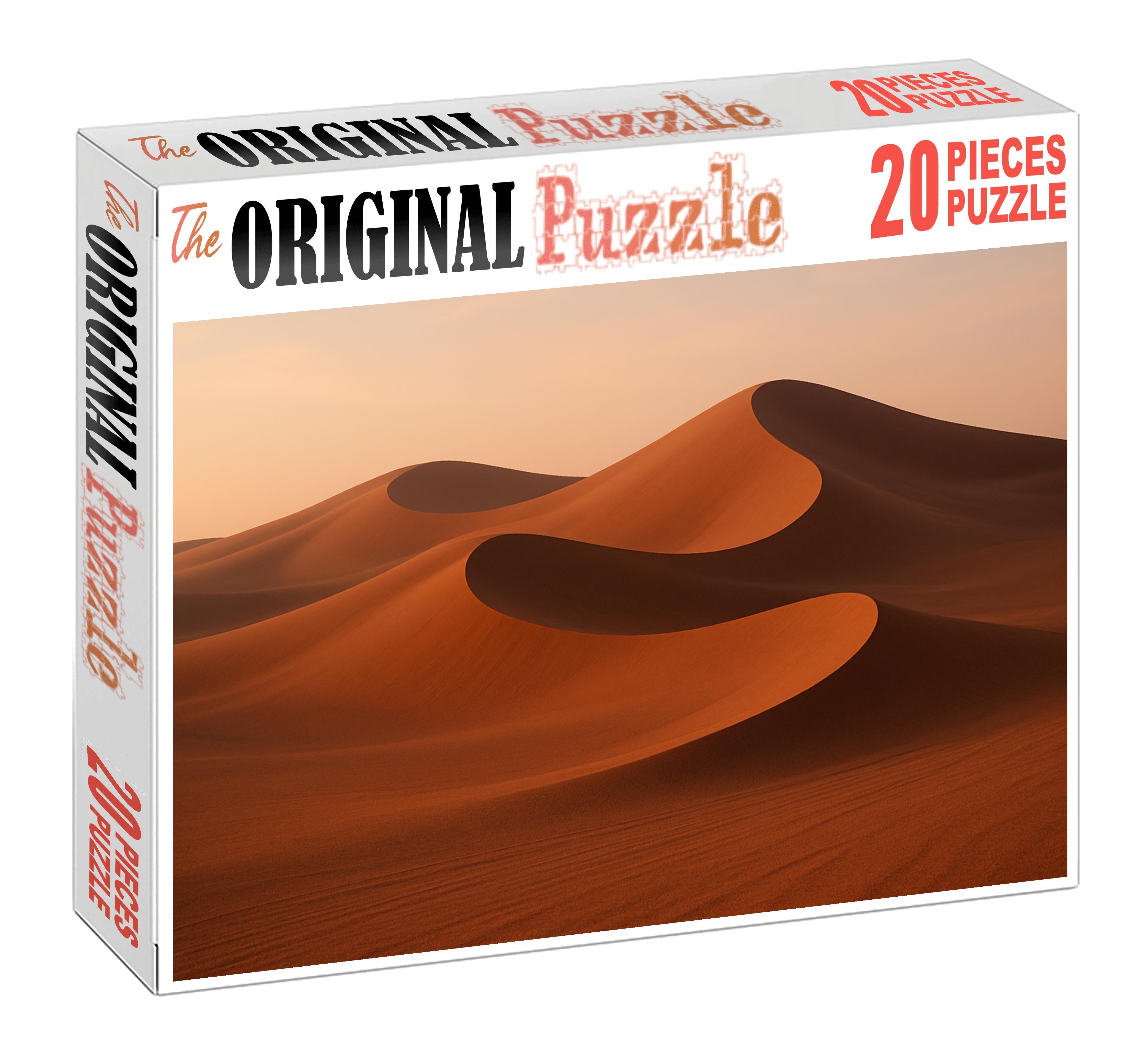 Copper Veil Dunes Wind-carved Crescents At Dawn Premium Puzzle Pieces