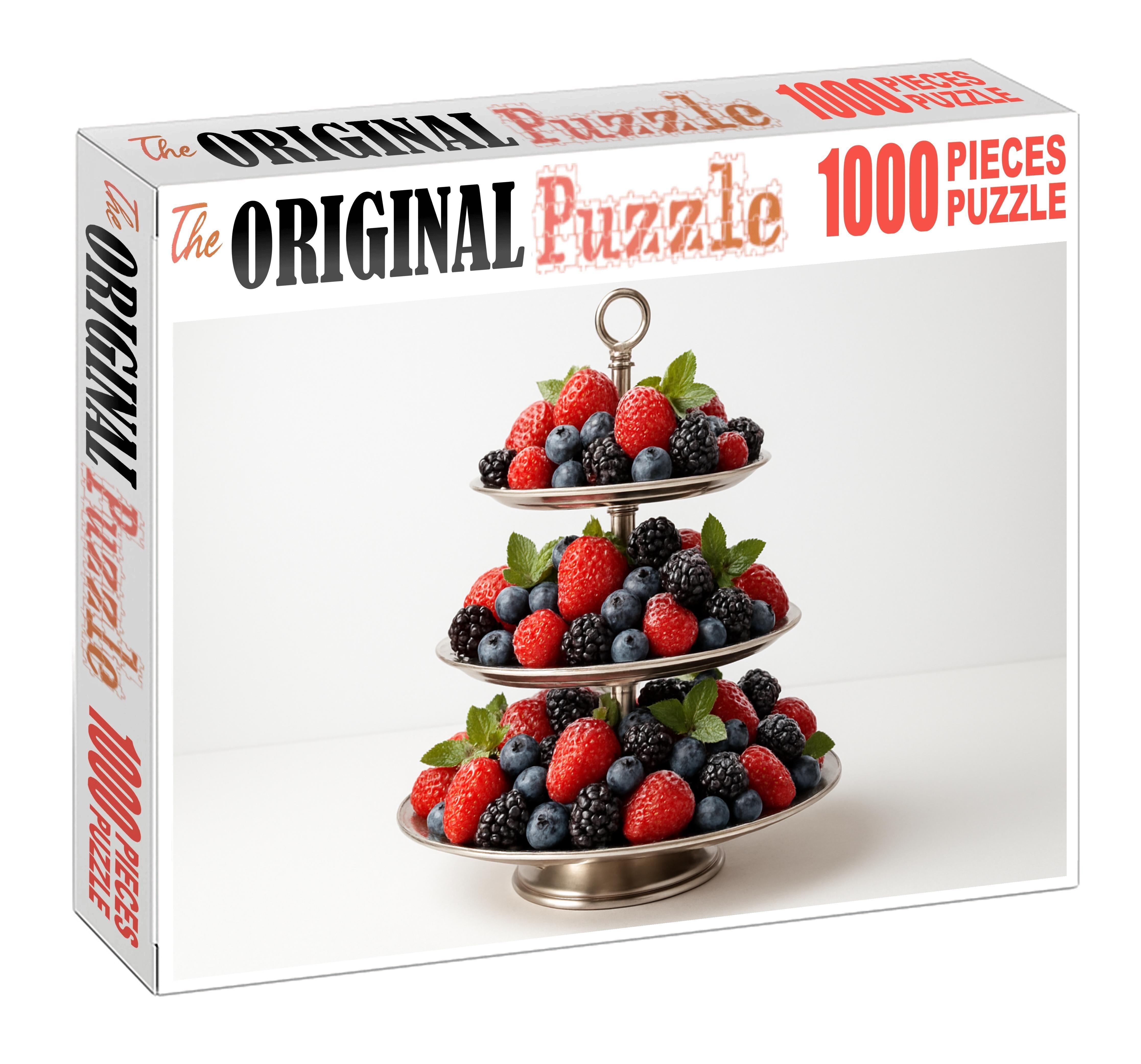 Berry Cascade Towering Arrangement Of Strawberries Blueberries And Blackberries 20 Piece Puzzle