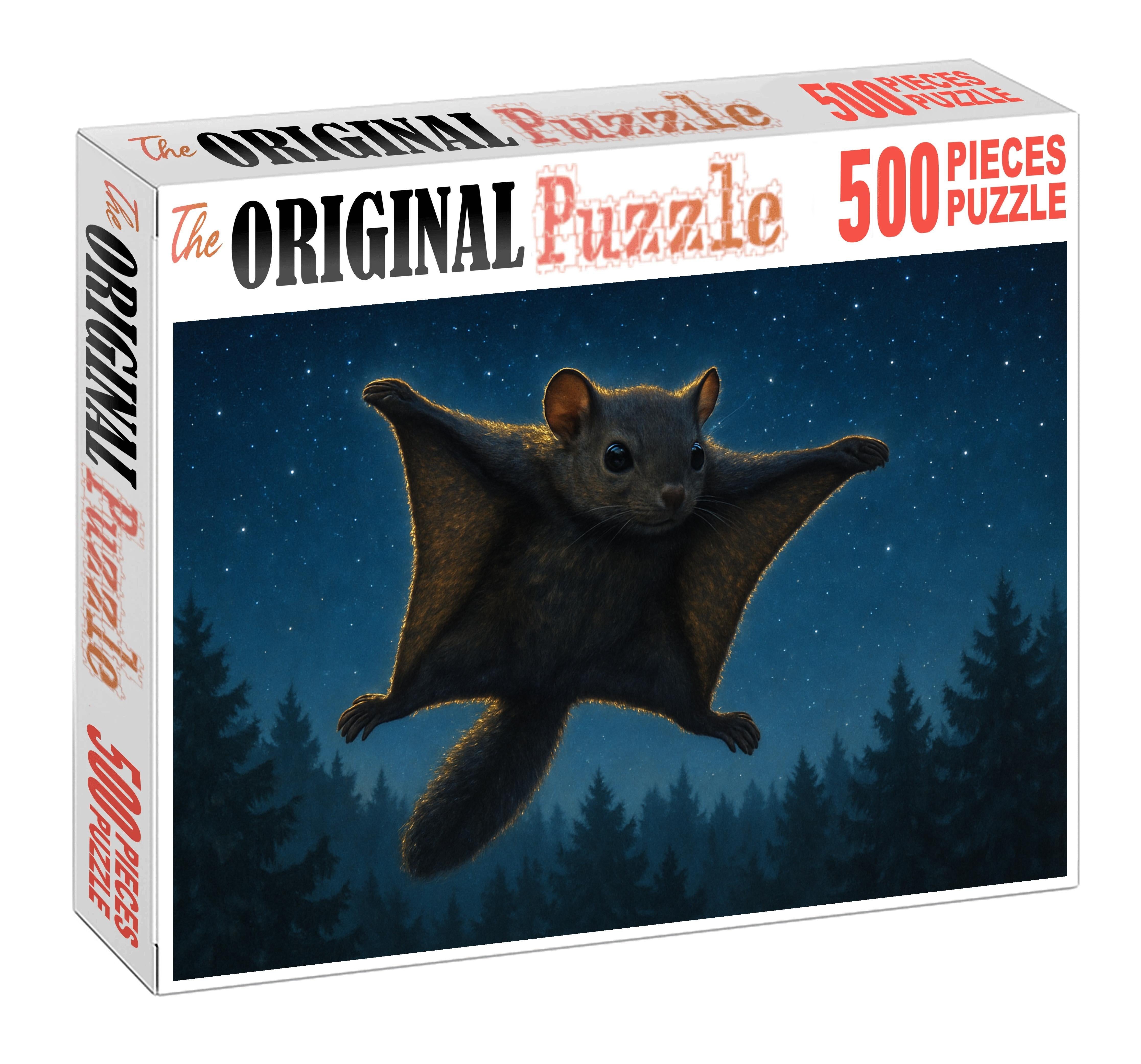 Quartzback Glider Small Mammal With Crystal-like Fur Tips And Extended Membranes Puzzle Fun