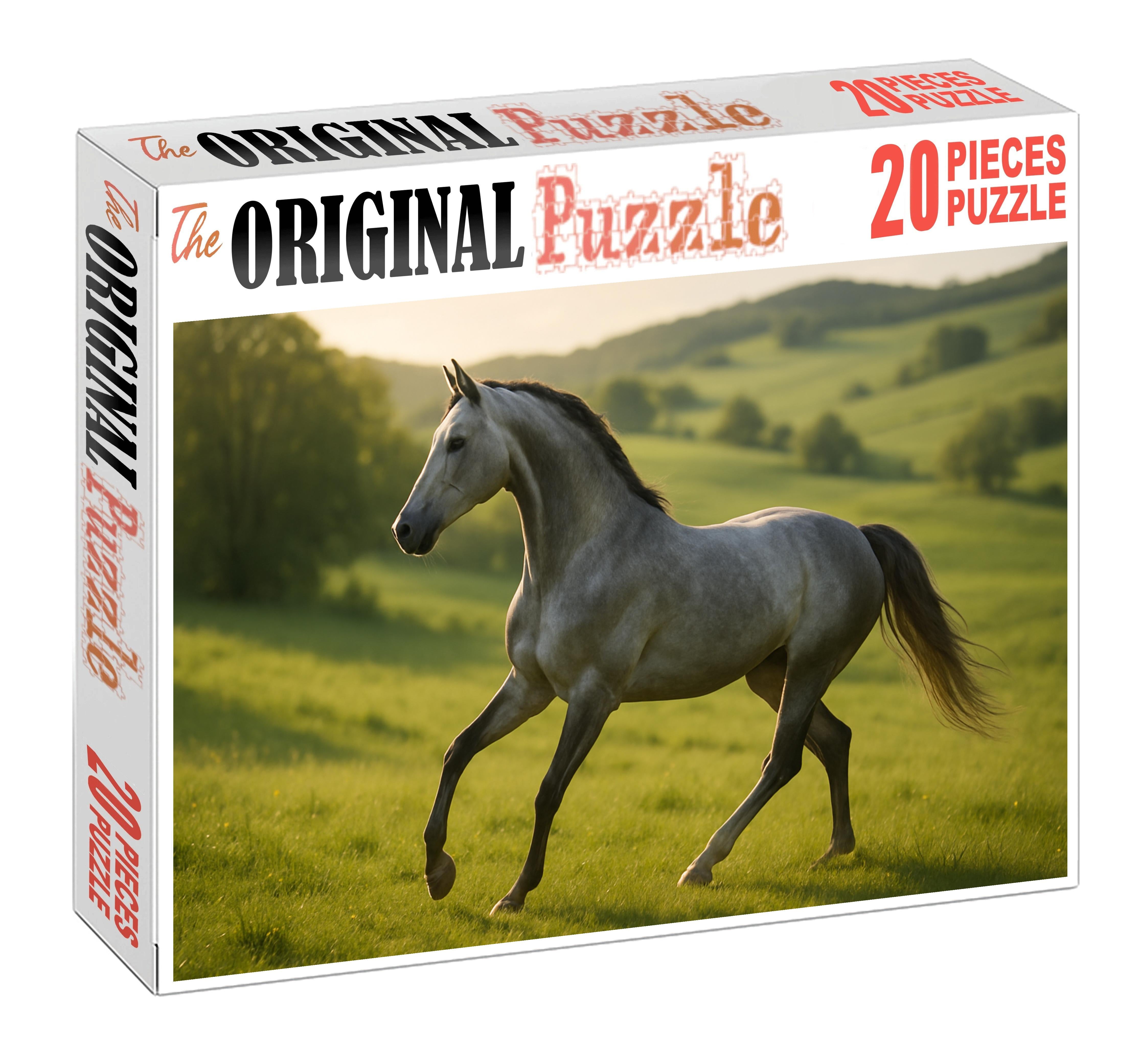 Silver Moon Gazelle Graceful Gray Mare With Effortless Canter Puzzle For Adults