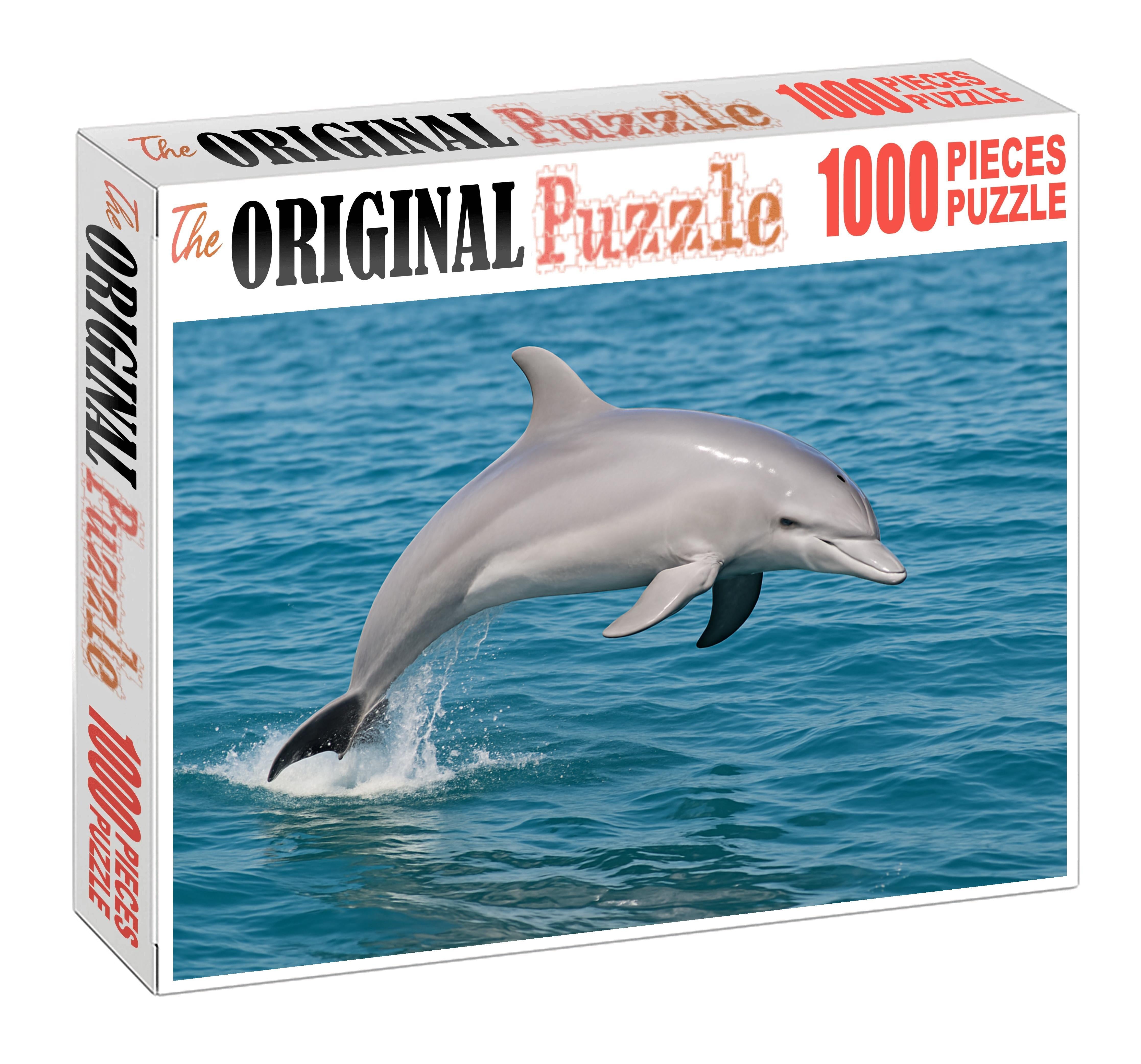 Silkfin Dolphin Agile Marine Mammal With Streamlined Body And Graceful Leaps Puzzle Collection