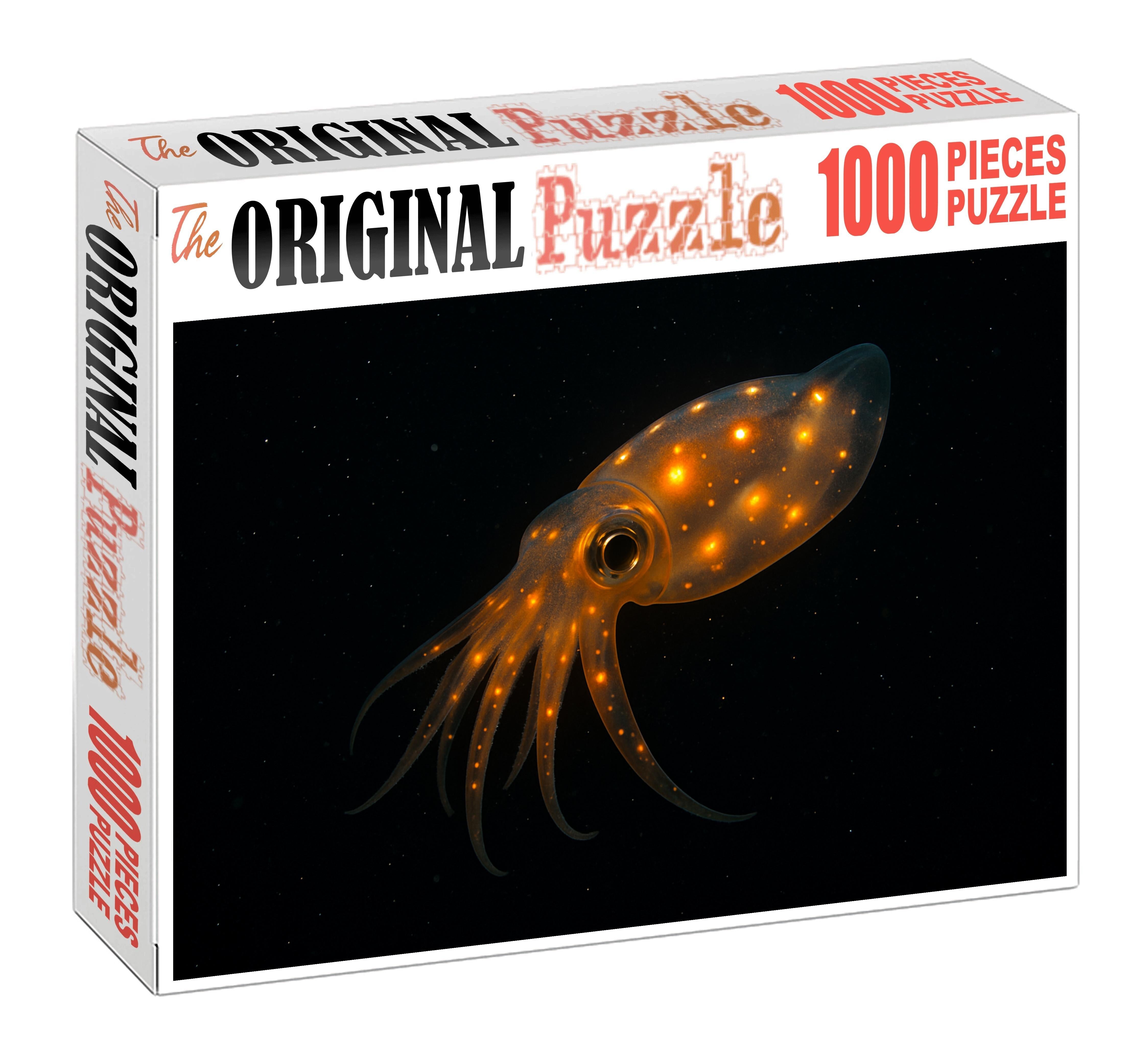 Amber Crystal Squid Deep-sea Luminary With Bioluminescent Spots Puzzle Collection