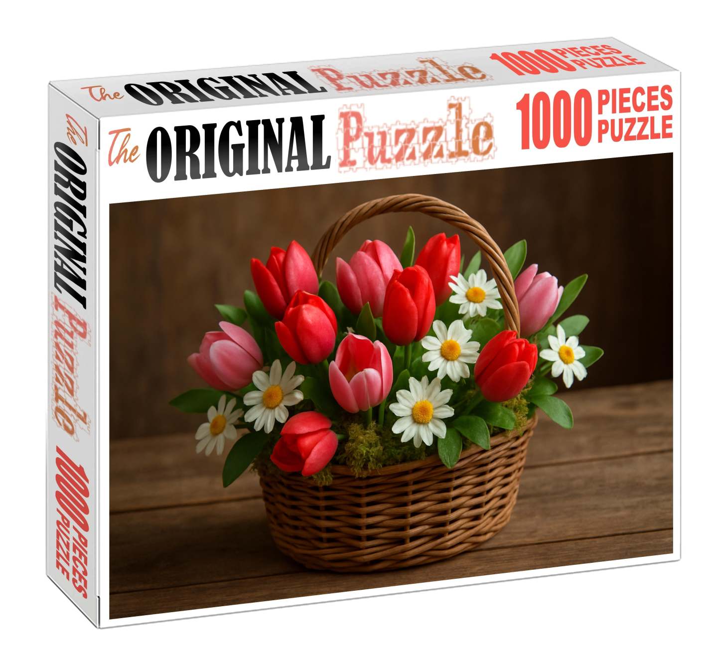 Springtime Harvest Basket Vibrant Mix Of Tulip-like And Daisy-style Blooms 50 Piece Puzzle